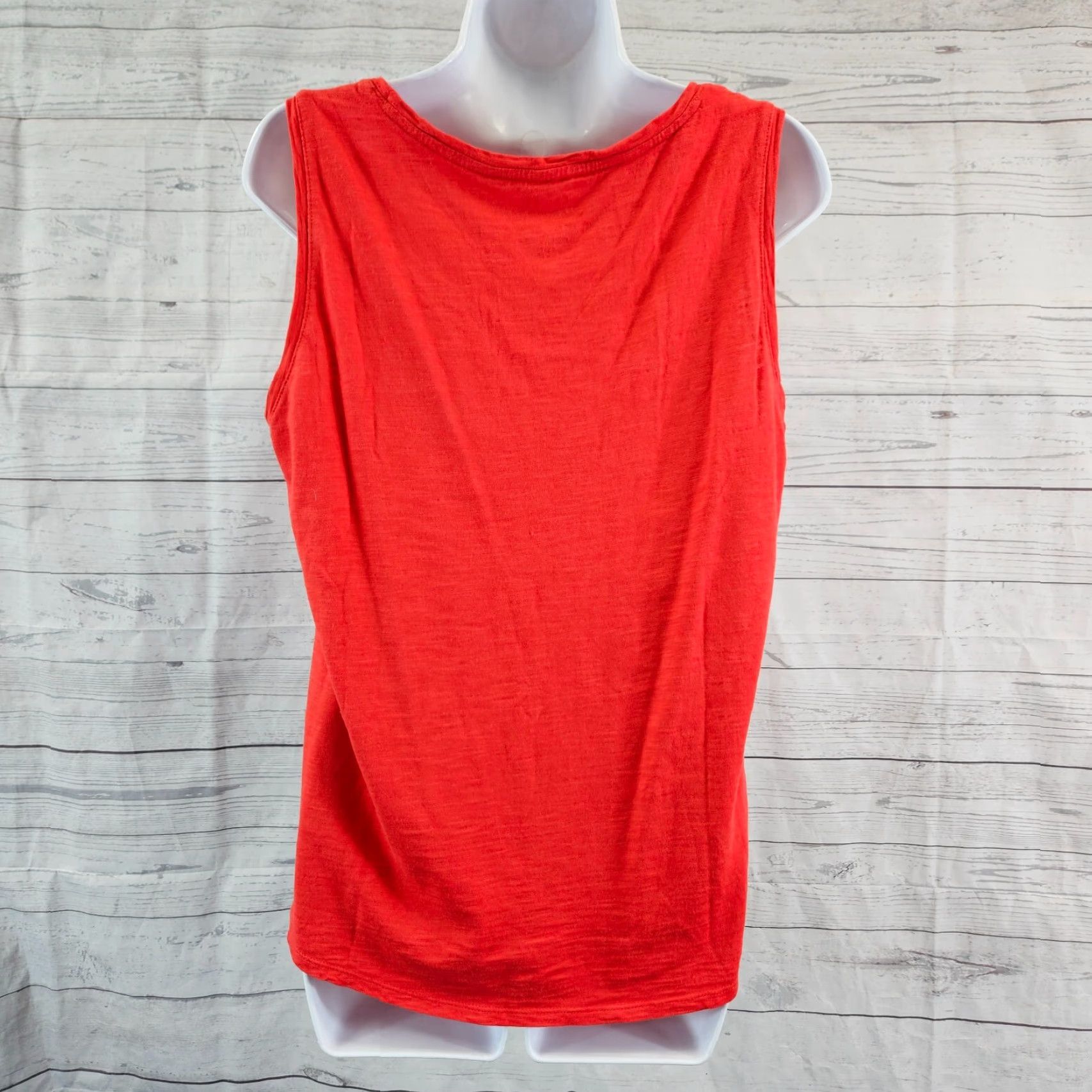 Vintage Chico's Womens Tank Top Sz Large Solid Red Cotton Blend Tank Top Sleeveless Scoop Neck Women's L Red Basic Tee Size L / US 10 / IT 46 - 4 Thumbnail