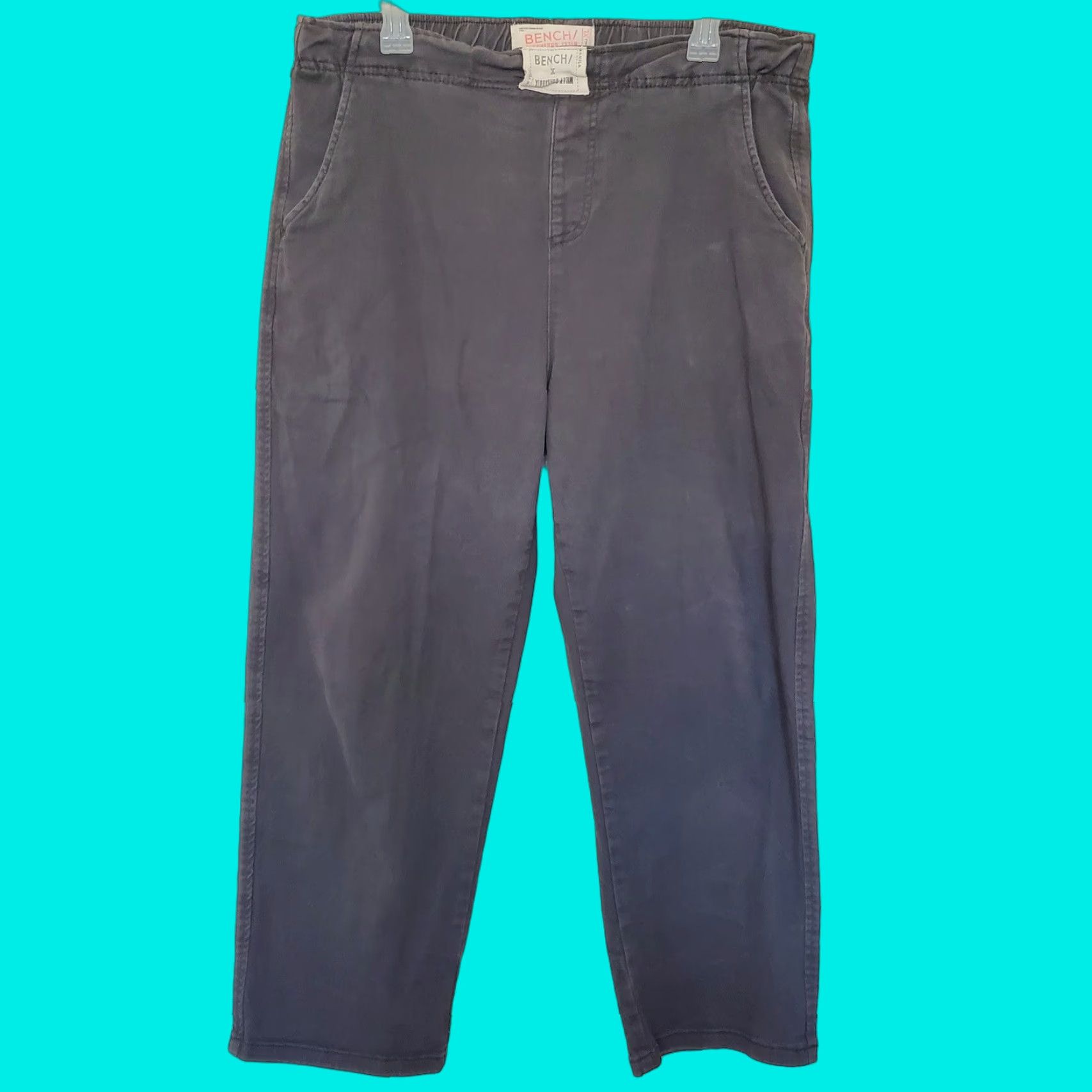 Bench X Willy Chavarria Men's XL Dark Gray Pants Elastic Waist Drawstring Casual