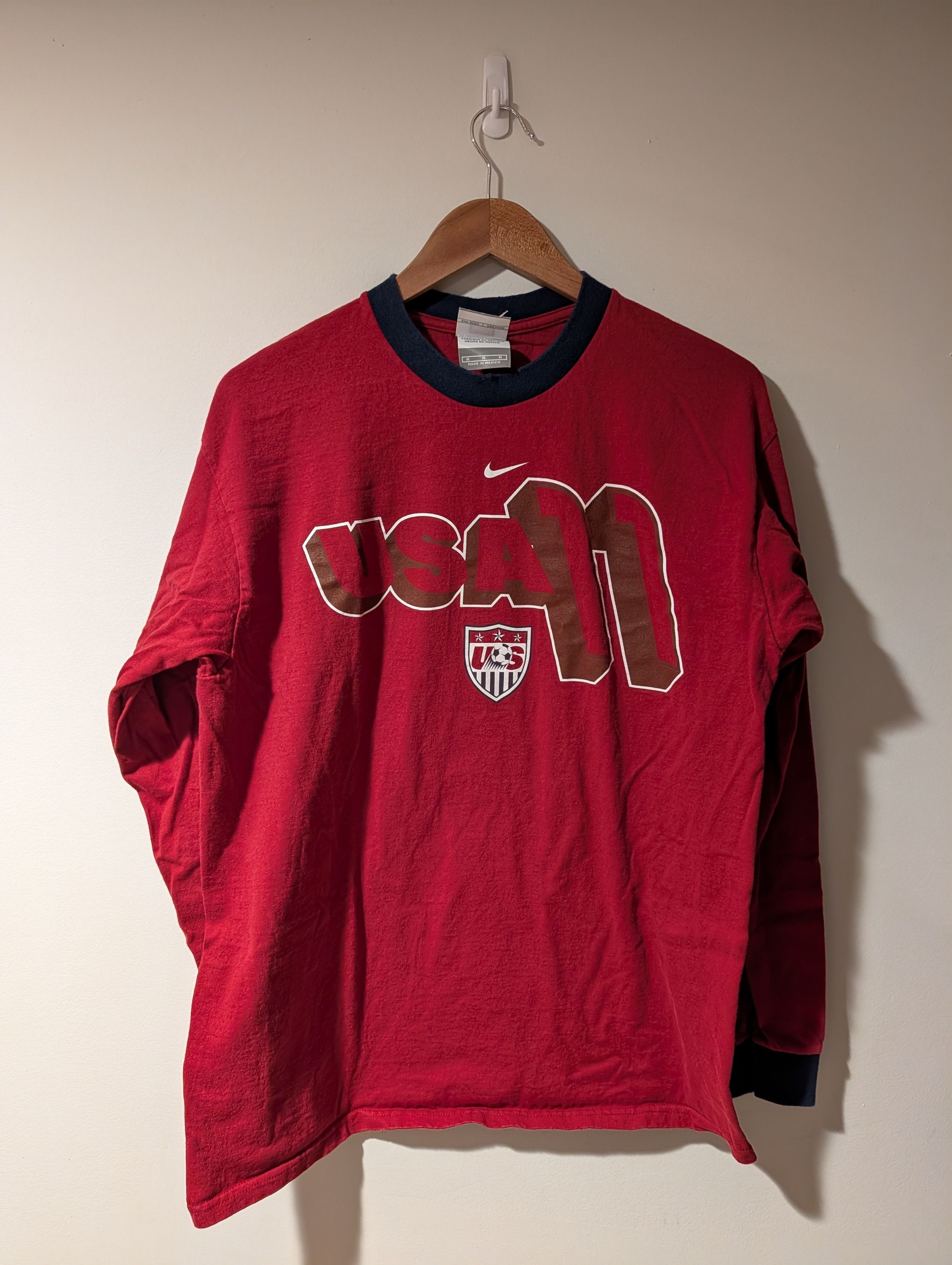 Nike Vintage Y2K Usa Team Soccer Nike Center Swoosh Long-Sleeve Size US M / EU 48-50 / 2 - 1 Thumbnail