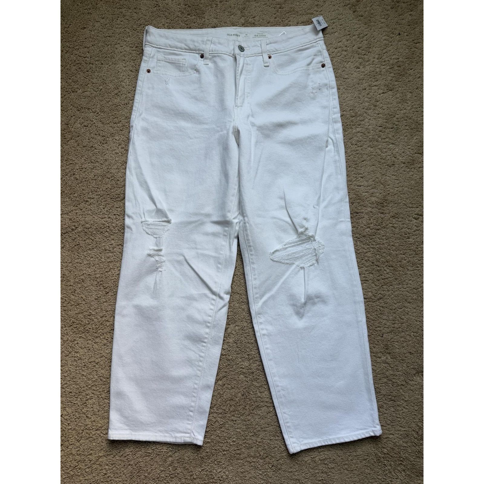 Old Navy NWT Old Navy Hi Rise OG Loose Secret Distressed Jeans 10P Size 32" / US 10 / IT 46 - 4 Thumbnail