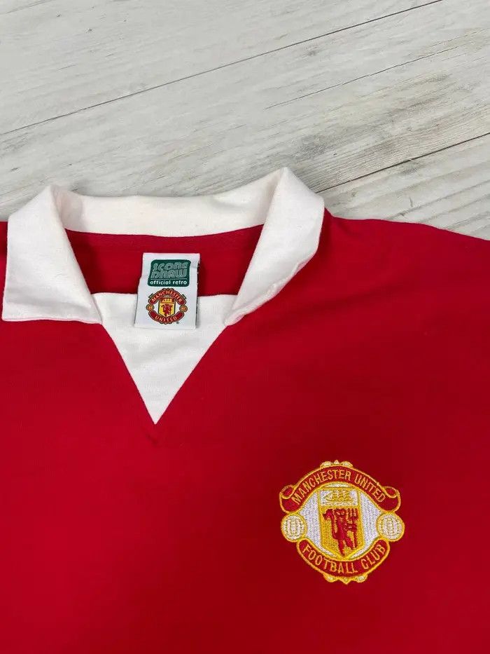 Vintage Score Draw Manchester United 1972 1974 Home Shirt Jersey Size US M / EU 48-50 / 2 - 3 Thumbnail