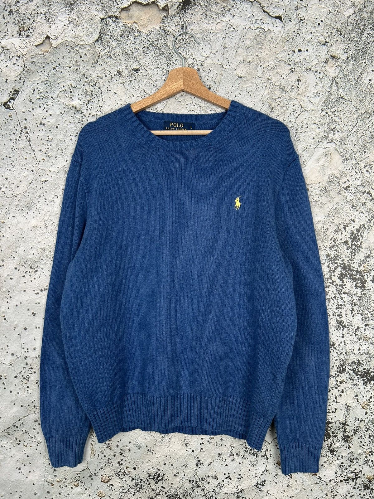 Vintage Polo Ralph Lauren Blue Sweater Knitwear 90s Archive