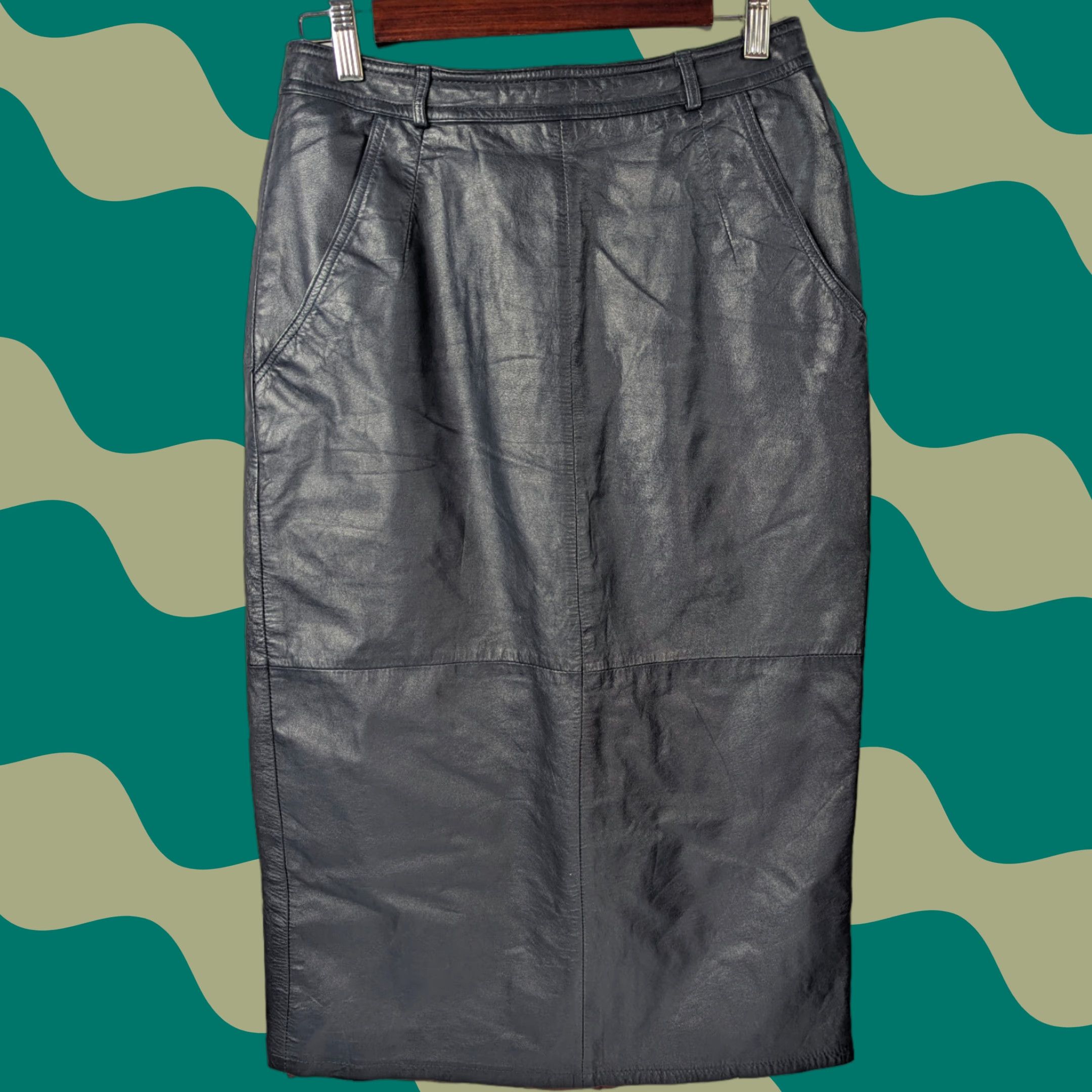 Vintage VINTAGE Betty Barclay Nappa Leather Black Pencil Skirt Pockets Size 38 Size 26" / US 2 / IT 38 - 1 Thumbnail