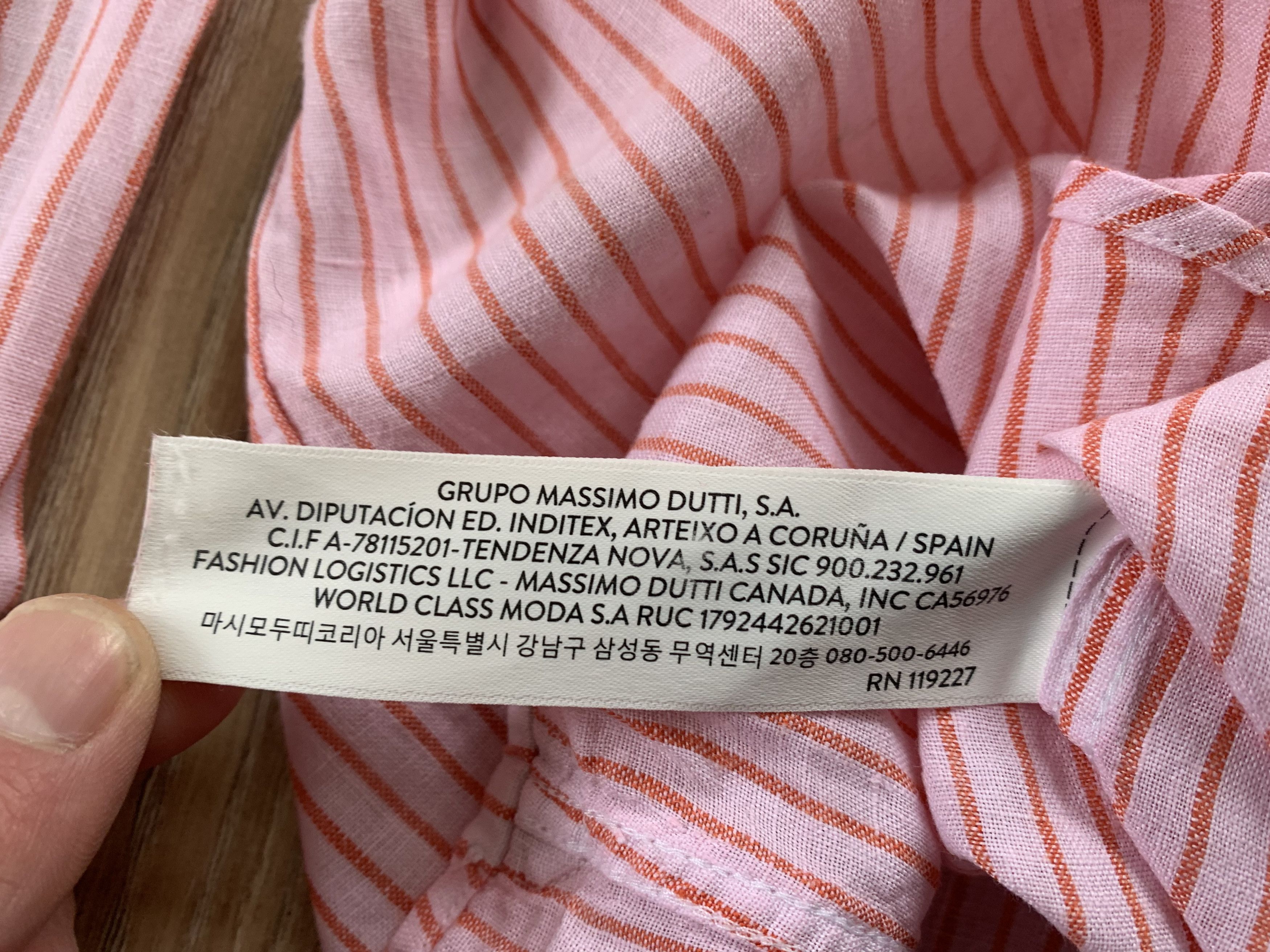 Massimo Dutti Massimo Dutti Stripe Coral Linen Long Sleeve Shirt Size US L / EU 52-54 / 3 - 8 Thumbnail