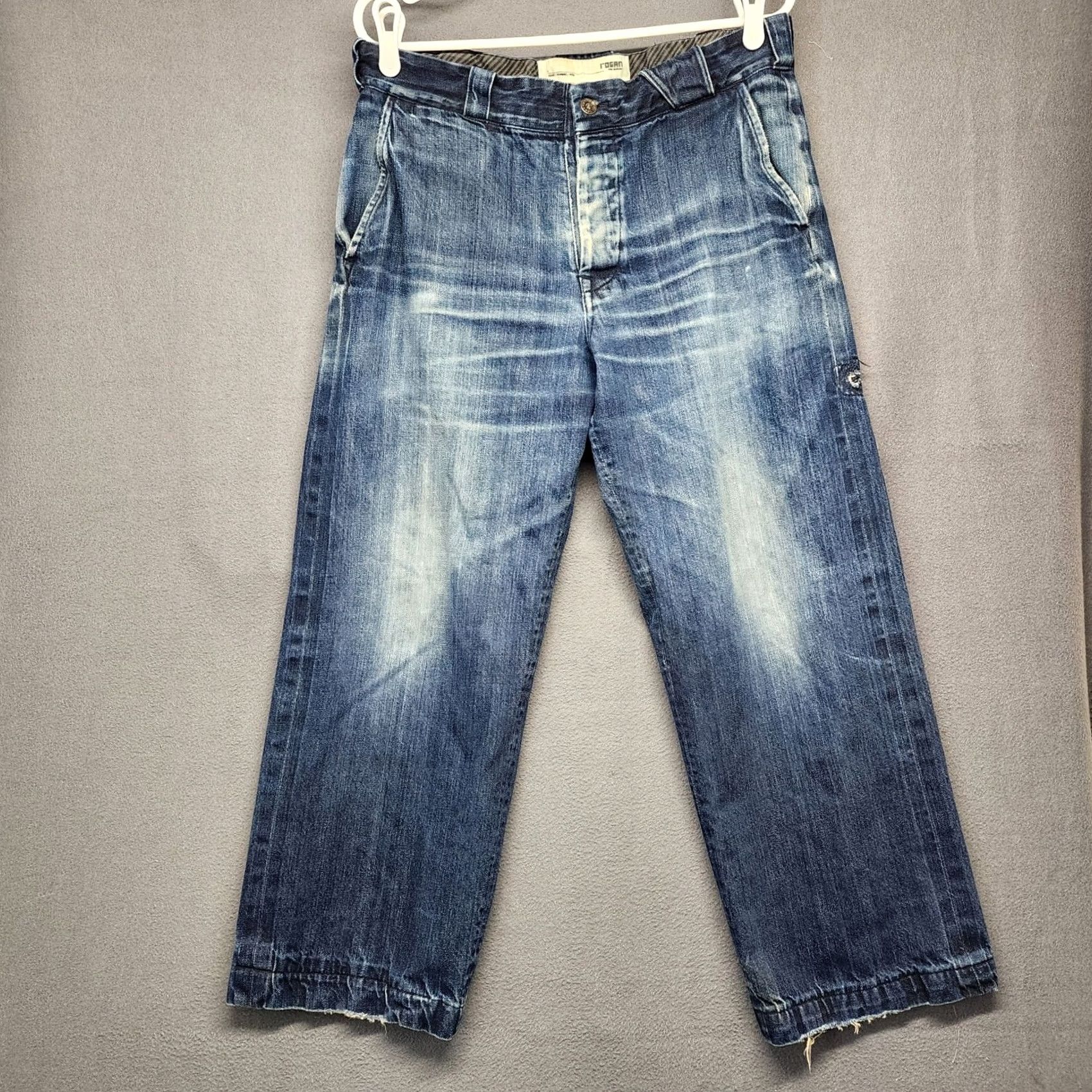 Denime Rogan Jeans Denim Distressed Button Fly 34x26 100% Cotton Jeans Mens Regular Blue Distressed, Button Fly, 34x26, Rogan Jeans Size US 34 / EU 50 - 2 Thumbnail