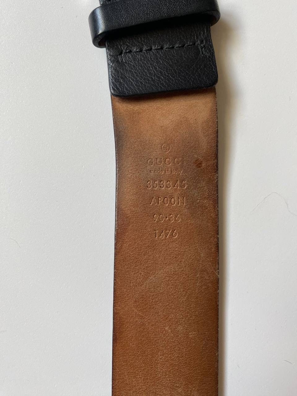 Gucci GUCCI top type leather plain belt size 90/36 black Size ONE SIZE - 8 Thumbnail