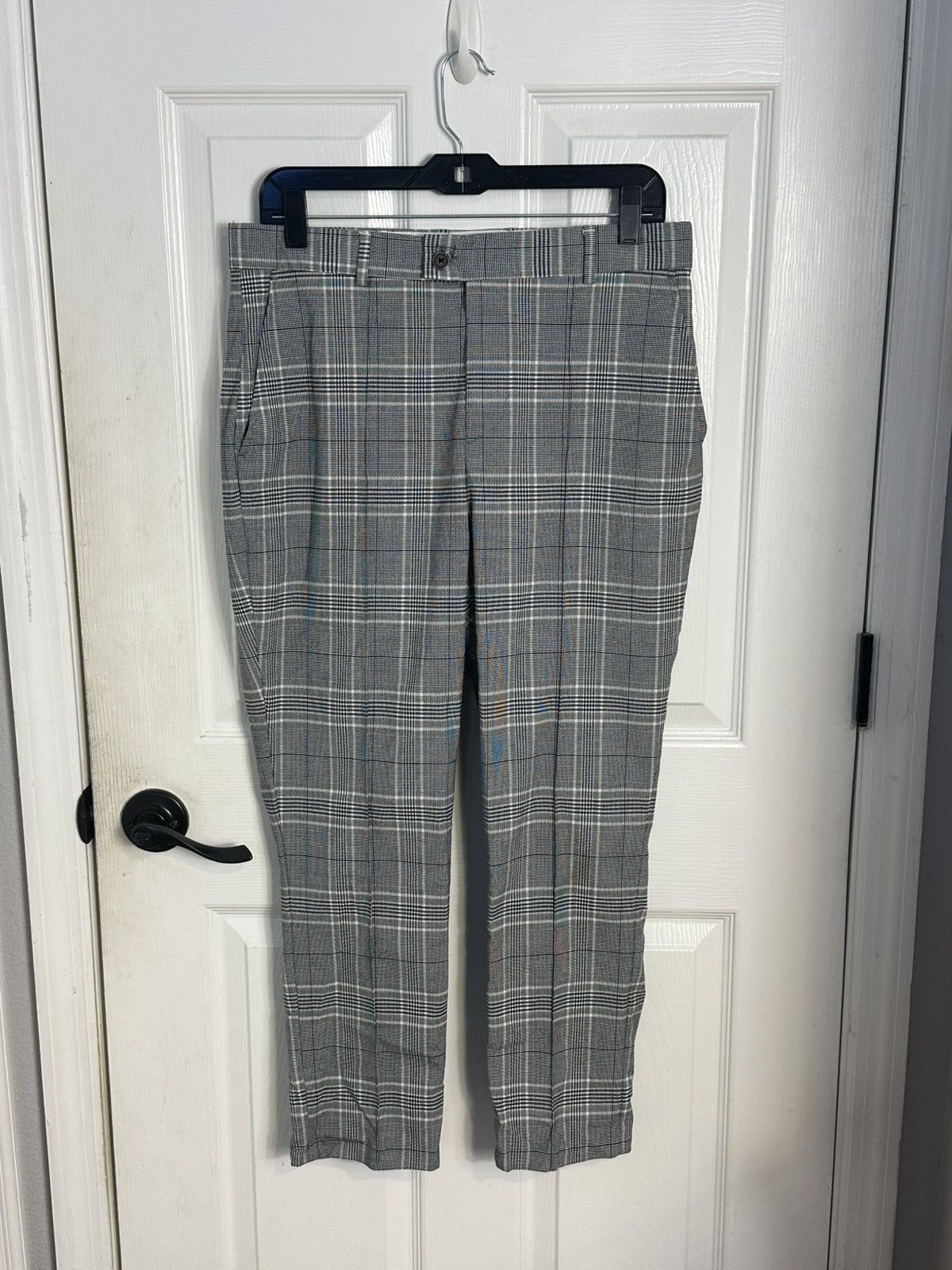Boohoo Mens Grey White Black Plaid Dress Pants US 32 Size US 32 / EU 48 - 1 Thumbnail