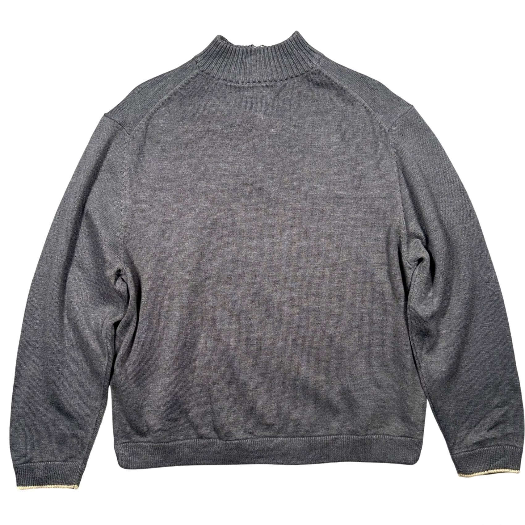 George George Quarter-Zip Sweater Mens XL Charcoal Grey New Cotton Blend Mock Neck Size US XL / EU 56 / 4 - 2 Thumbnail