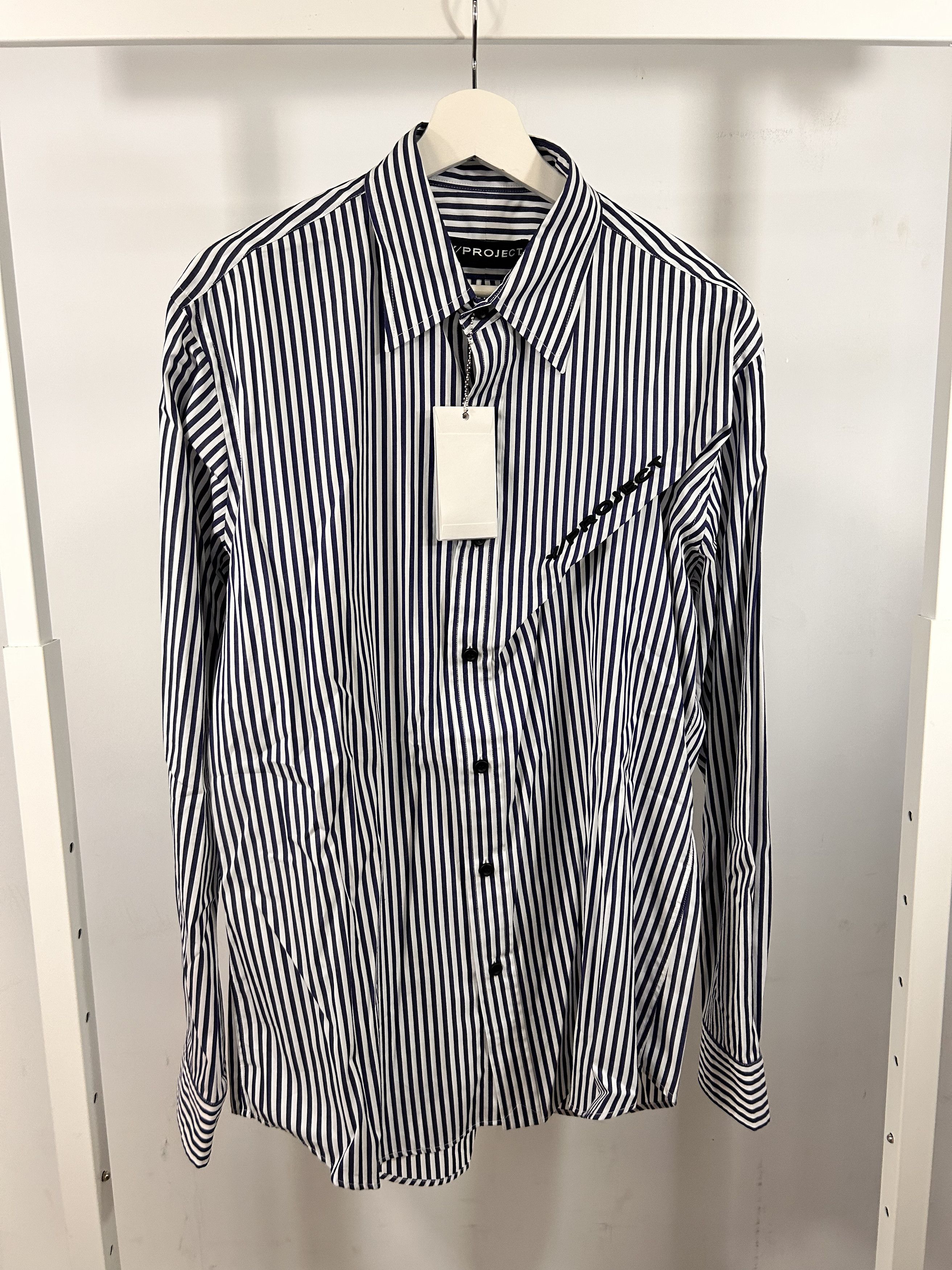 Y/Project Y/Project Cotton Scrunched Shirts White/Blue | Grailed