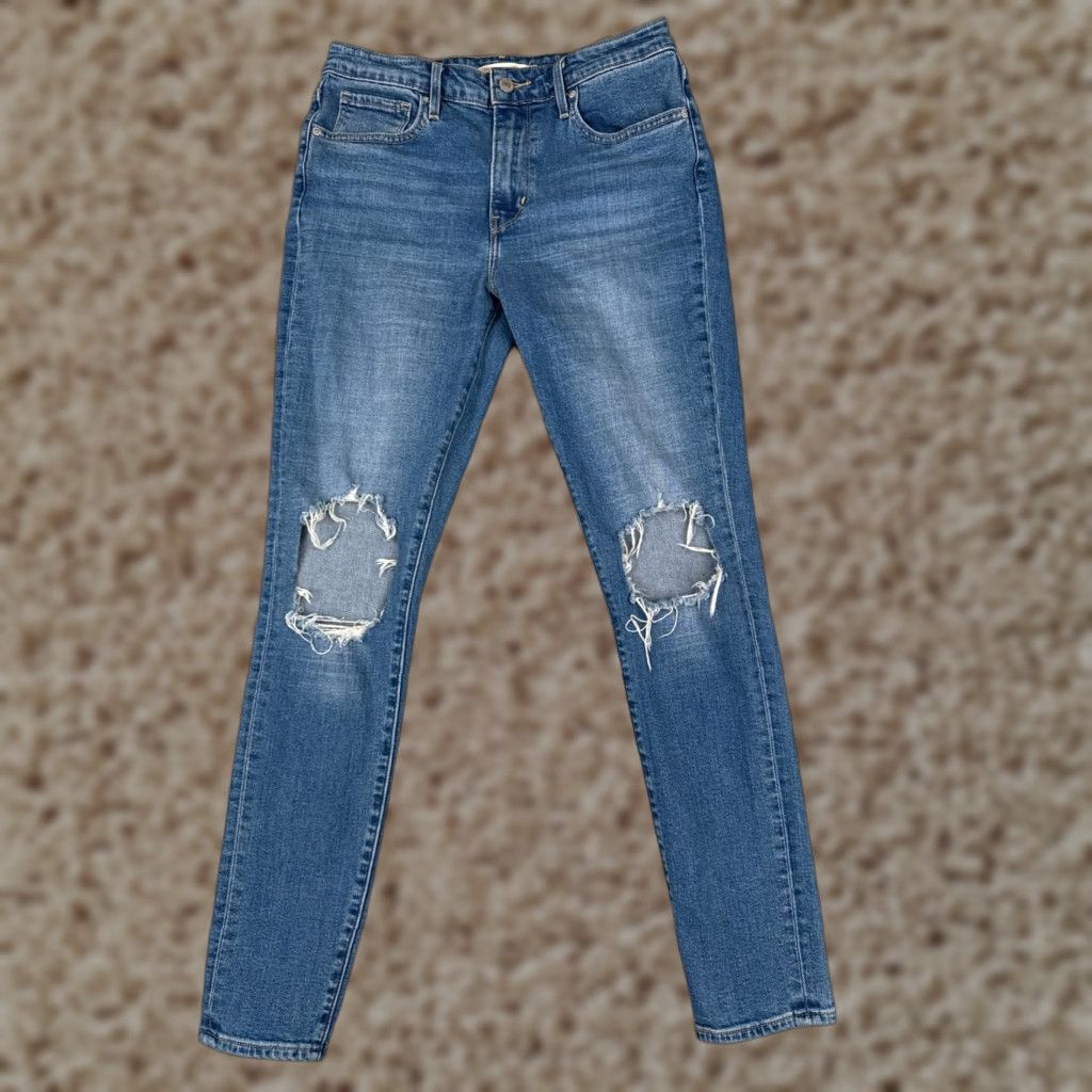Levi's VINTAGE Levi's Jeans Women 29 Blue Denim Skinny 700 Series High Rise Regular 28x29 Modern Distressed Cotton Blend Casual Womens Jeans Size 29" - 1 Thumbnail