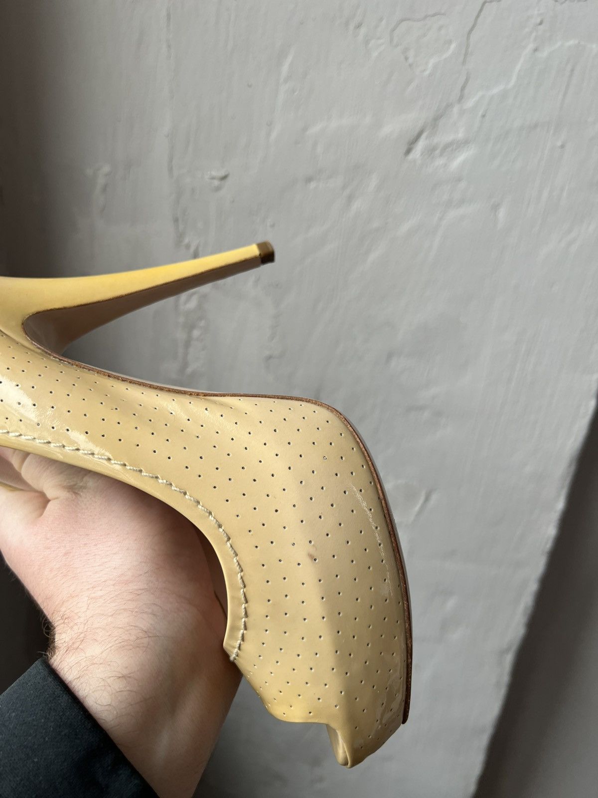 Miu Miu MIU MIU MADE IN ITALY PATENT LEATHER PEEP PUMPS HEELS SZ 39 Size US 9 / IT 39 - 11 Thumbnail