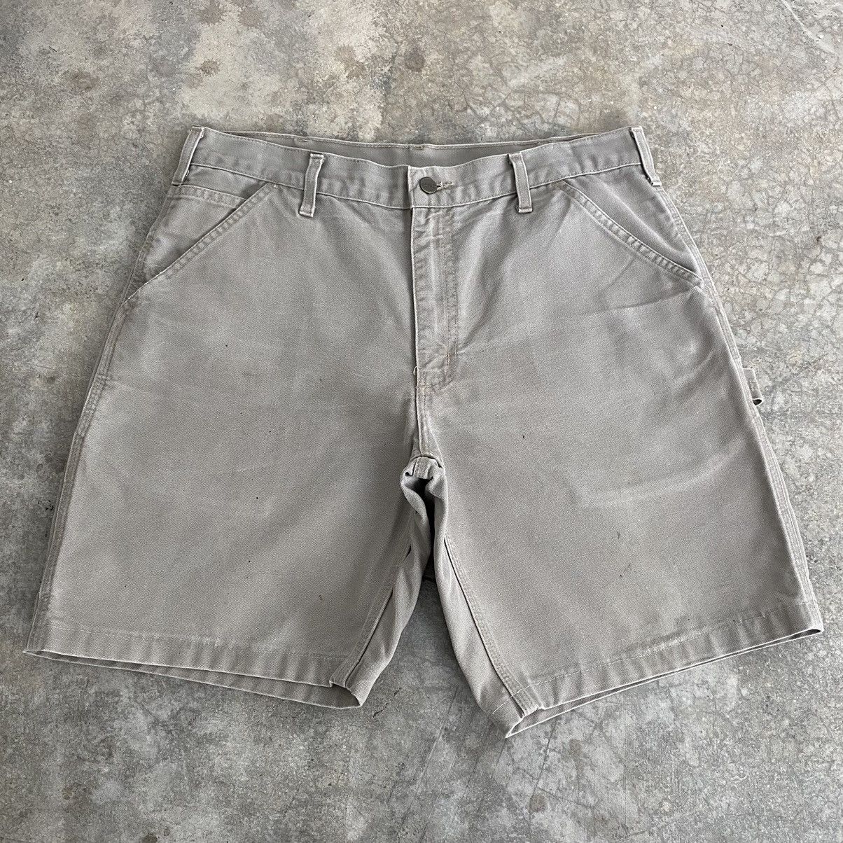 Carhartt VTG Carhartt Desert Grey Dirty Baggy Carpenter Shorts Jorts Size US 34 / EU 50 - 3 Thumbnail