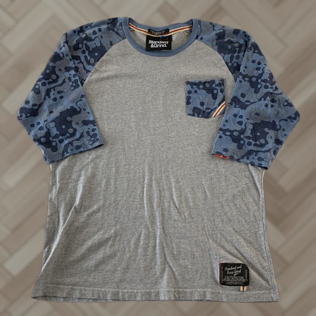 Vintage Standard & Grind T-Shirt Short Sleeve Camo Pocket Gray Blue Mens XL Size US XL / EU 56 / 4 - 1 Thumbnail