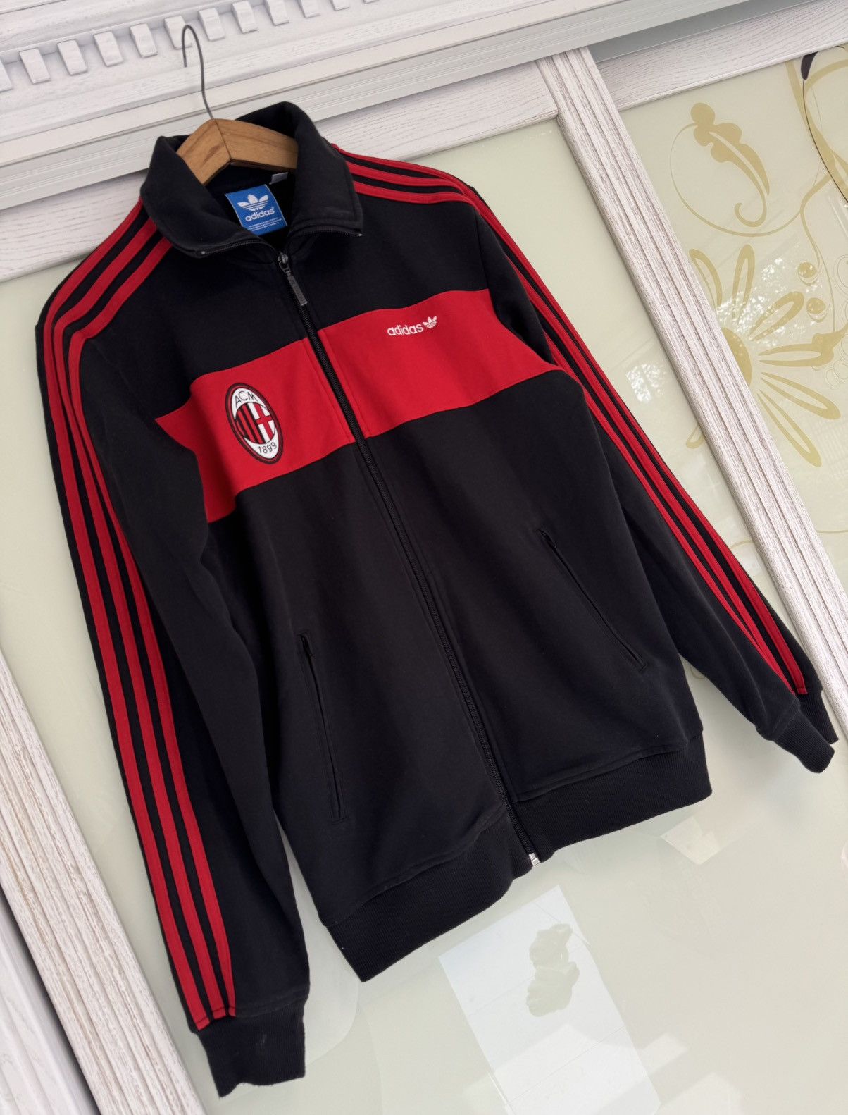 Adidas Milan 2012-2013 Soccer Track Jacket Footaball Kit Shirt Size US M / EU 48-50 / 2 - 4 Thumbnail