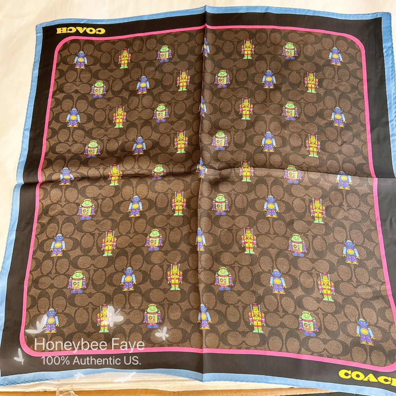 Coach Cosmic Coach Signature Robot Print Silk Bandana CX230 Size ONE SIZE - 2 Thumbnail