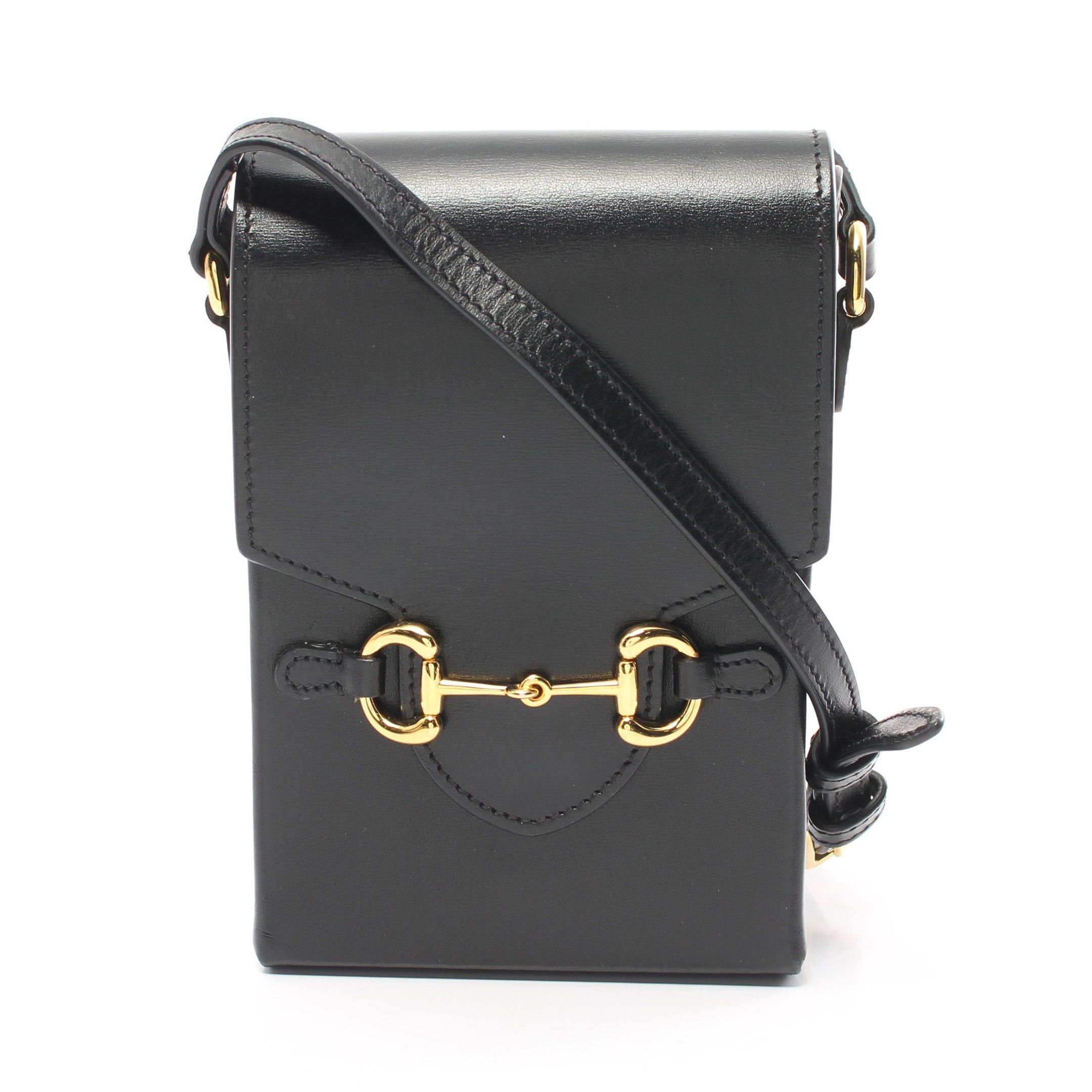 Gucci Horsebit 1955 Mini Bag Shoulder Leather Black