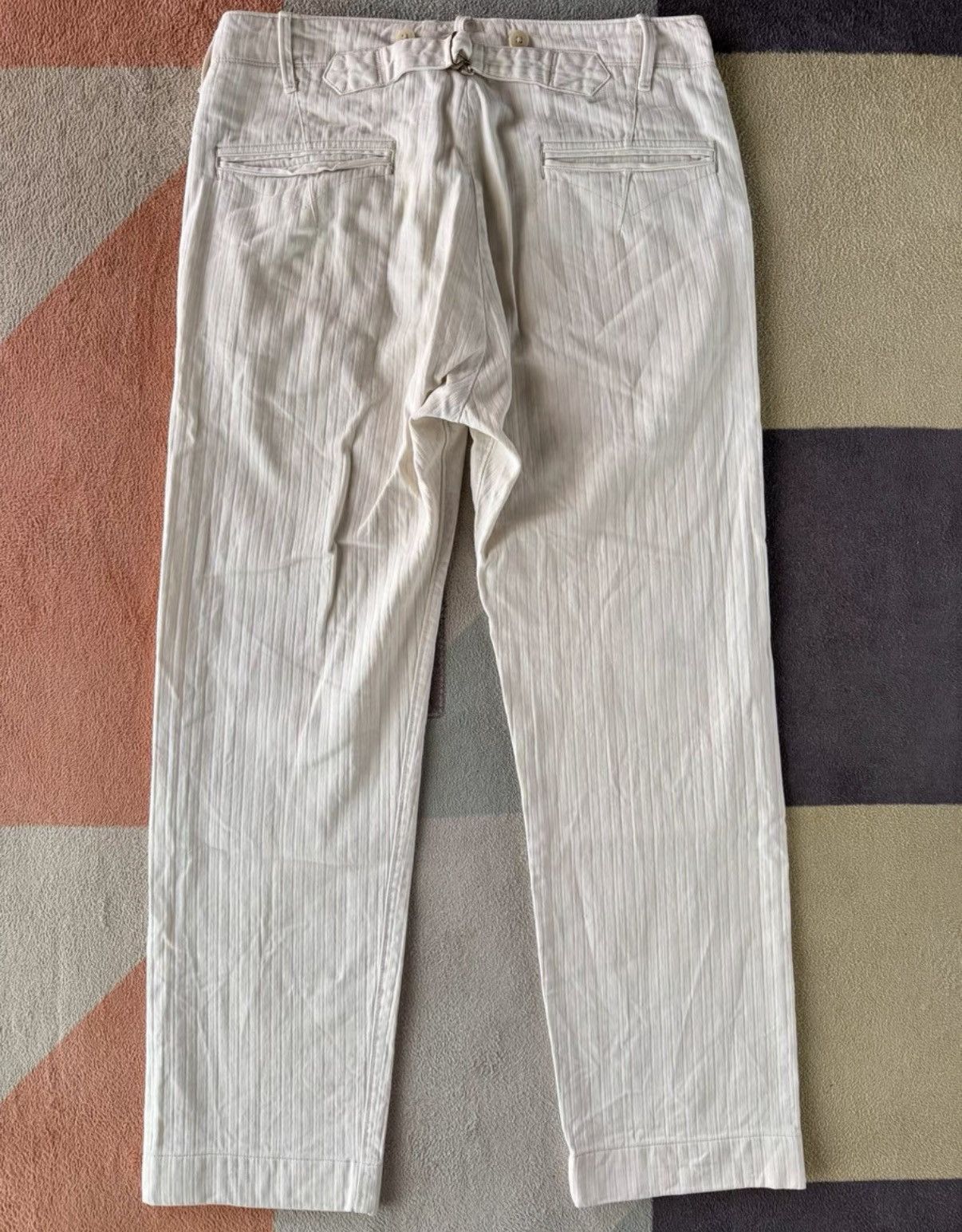 RRL Ralph Lauren RRL Ralph Lauren Double RL White Herringbone Pants K22 Size US 31 - 6 Thumbnail