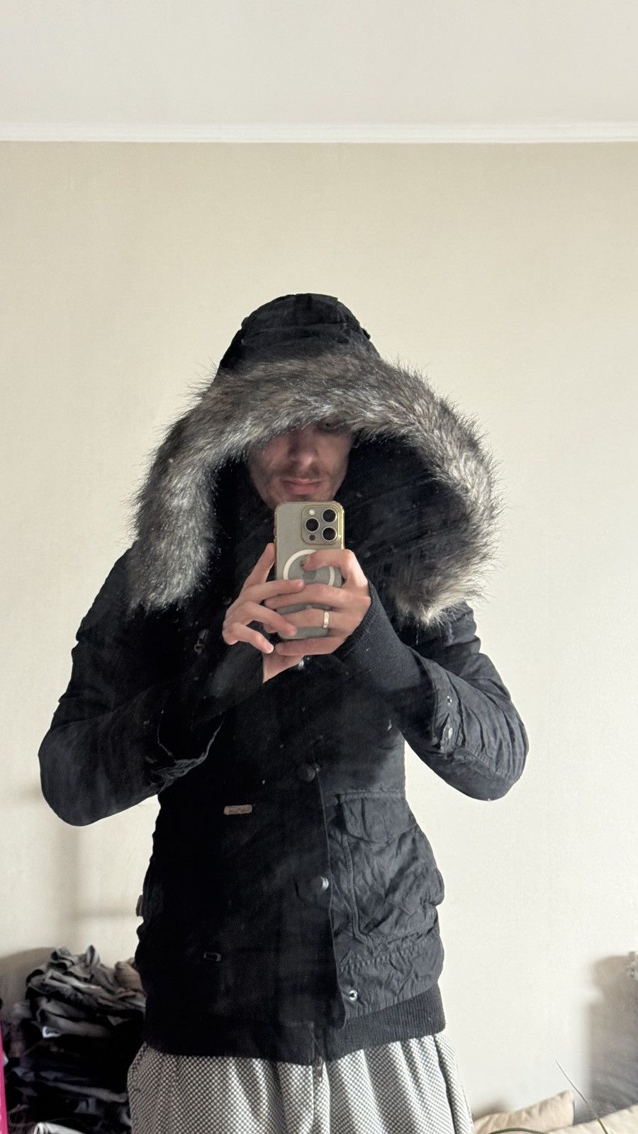 Japanese Brand Khujo faded Fur Hood Jacket ifsixwasnine LGB goa Abercrombie Size US M / EU 48-50 / 2 - 2 Thumbnail