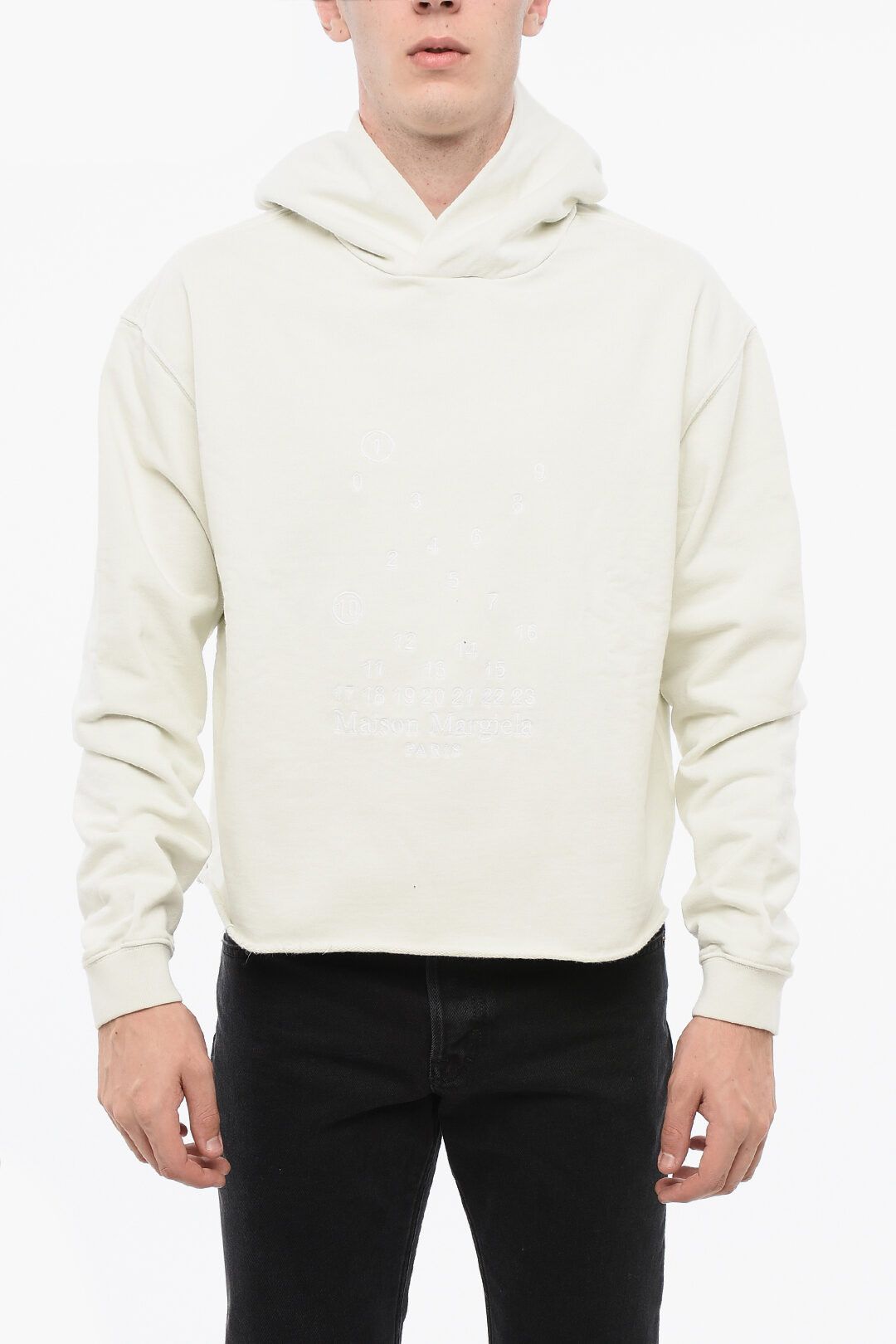 Maison Margiela og1mm0825 Brushed Cotton Hoodie in White Size US XS / EU 42 / 0 - 1 Thumbnail