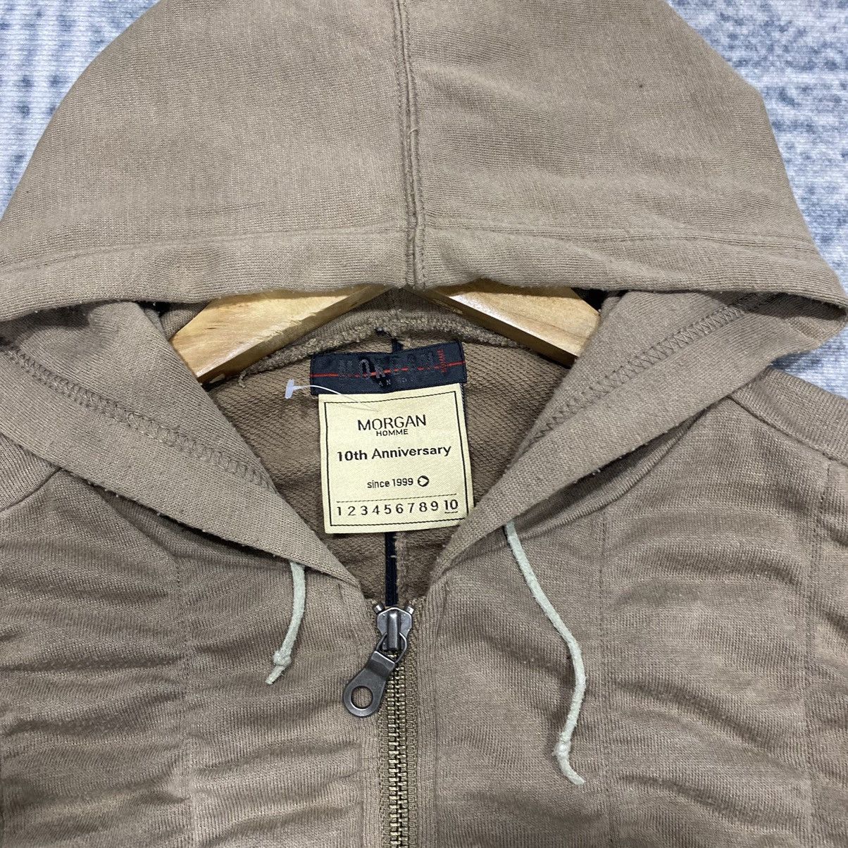 Designer × Japanese Brand × Morgan Homme 🚨FINAL DROP🚨Morgan Homme Pleated Ribbon Unique Zipper Hoodie Size US M / EU 48-50 / 2 - 6 Thumbnail