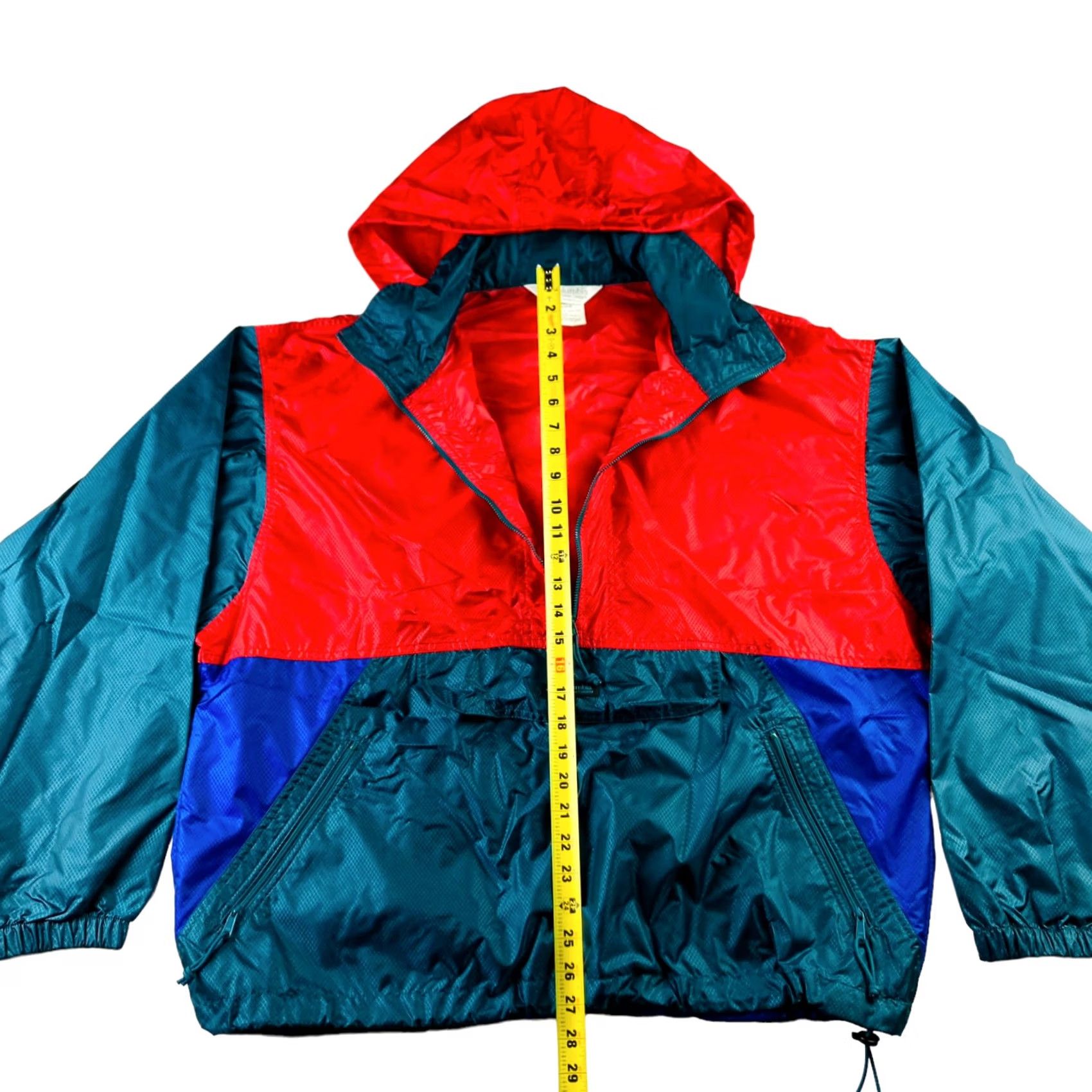 Rains VINTAGE Columbia Men's Nylon Rain Anorak Windbreaker Hooded Jacket Red L Size US L / EU 52-54 / 3 - 5 Thumbnail