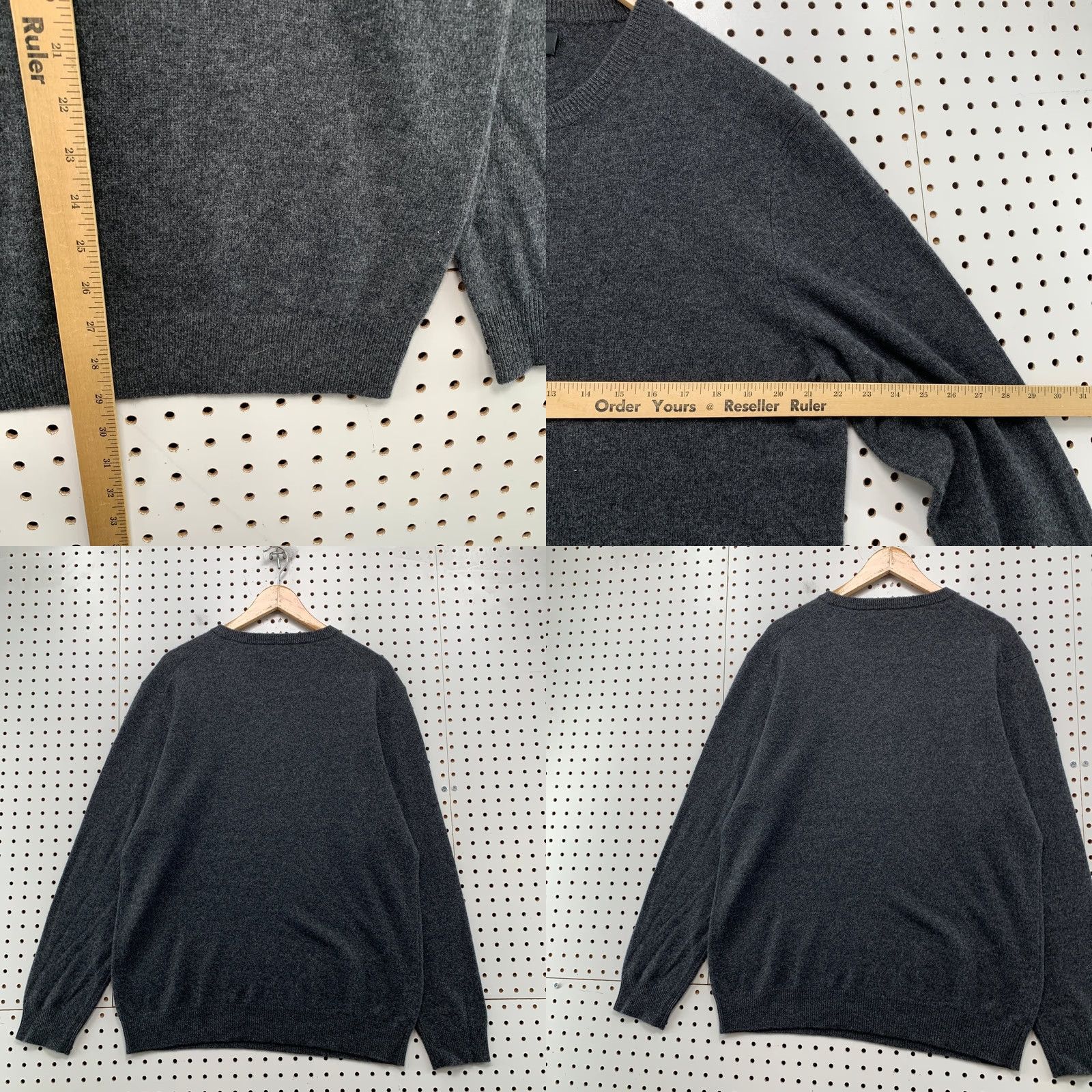 Vintage Club Room 100% Cashmere Sweater Mens L Gray Casual Preppy Business Soft Shirt Size US L / EU 52-54 / 3 - 8 Thumbnail