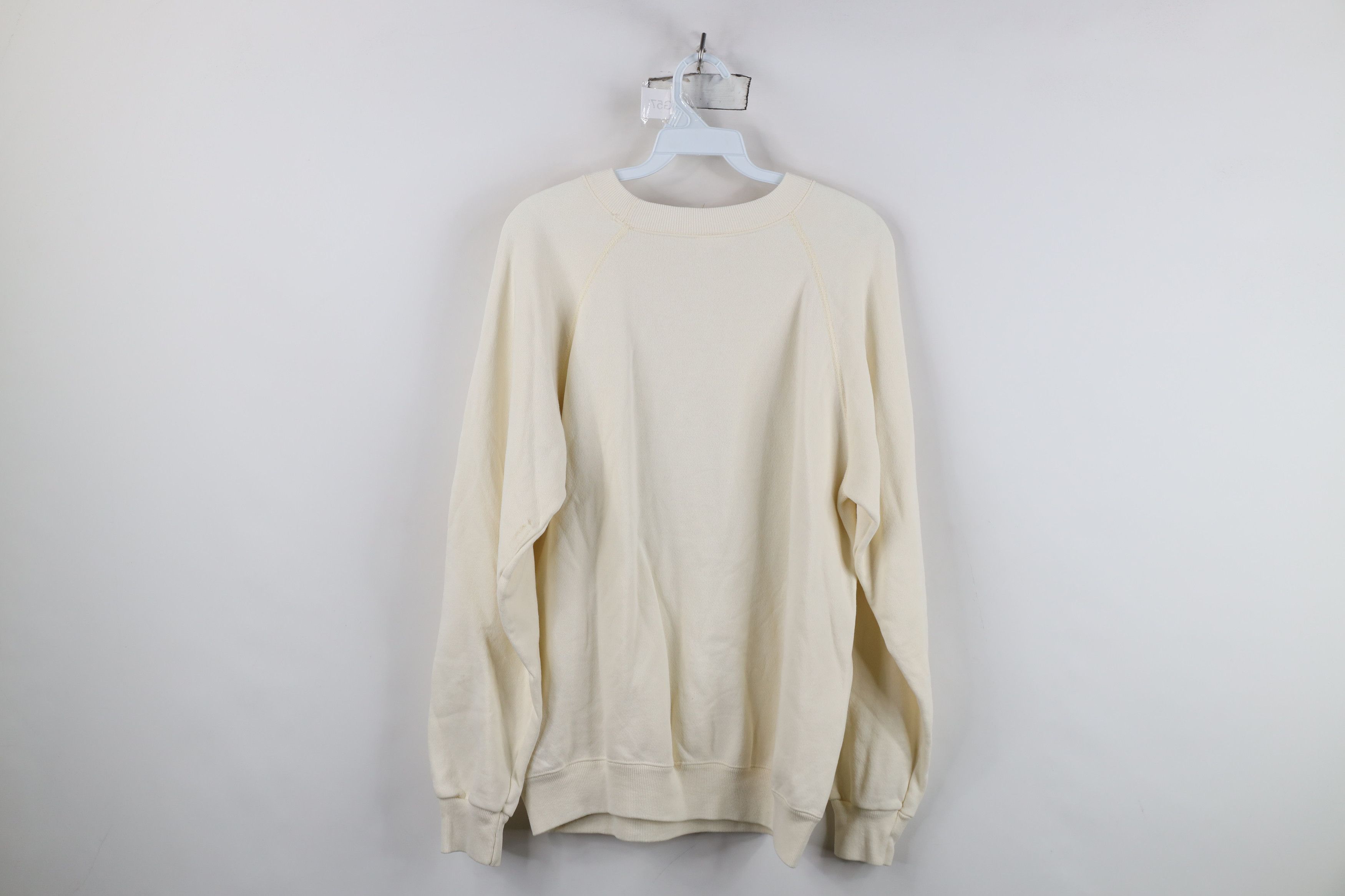 Vintage Vintage 80s 90s Streetwear Crewneck Sweatshirt Cream USA Size L / US 10 / IT 46 - 12 Thumbnail