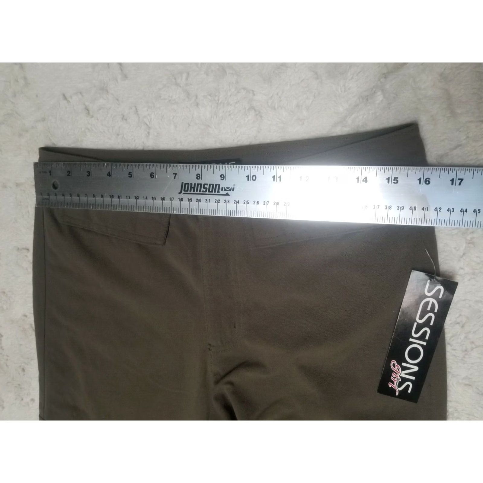 Vintage Sessions Brooklyne Cargo Pants Womens Size 7 Green High Rise New Zip Pockets Size 28" / US 6 / IT 42 - 7 Thumbnail