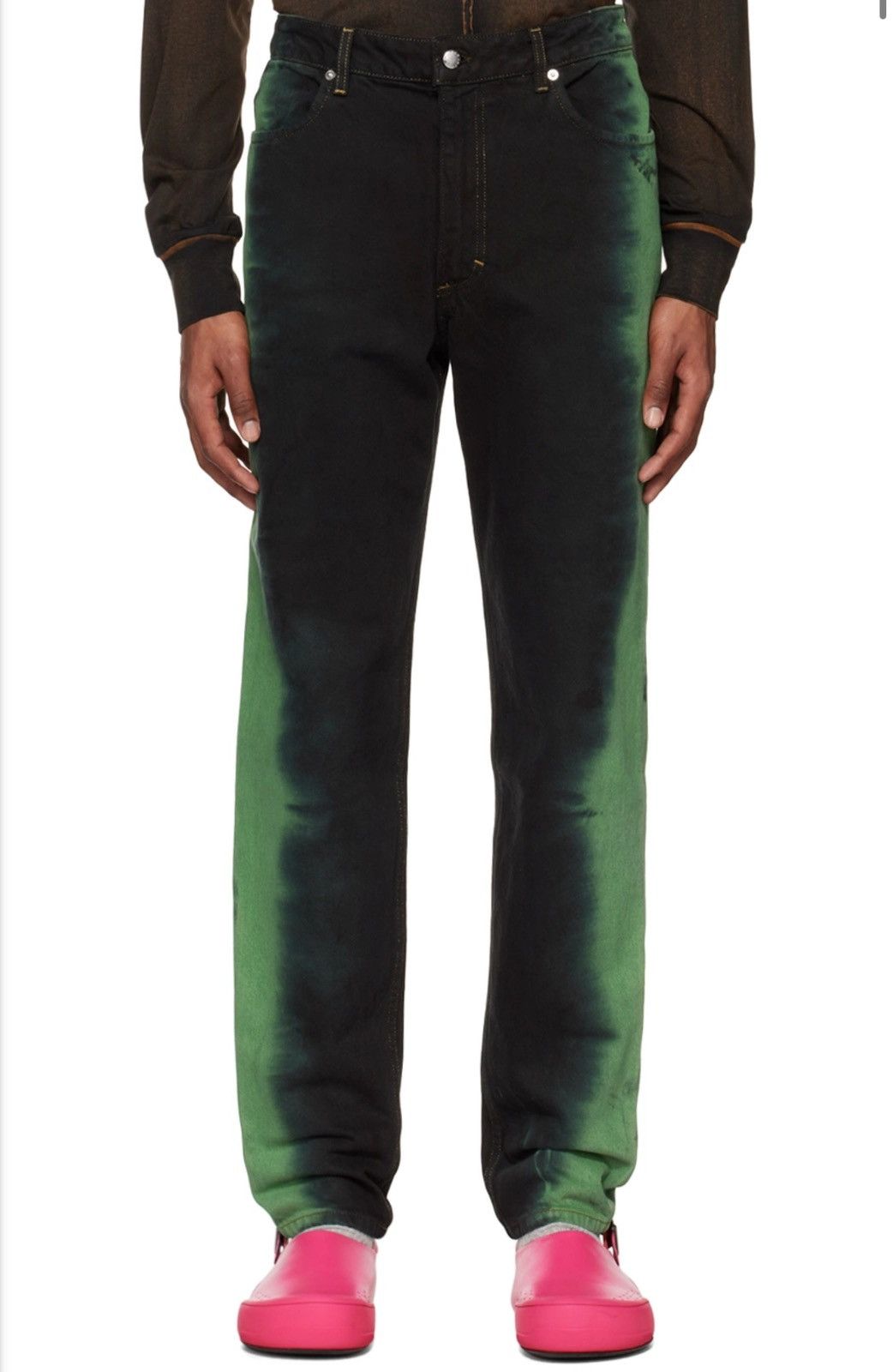 Eckhaus Latta El Jean Green Black (Dyed Denim) Size US 28 / EU 44 - 1 Thumbnail