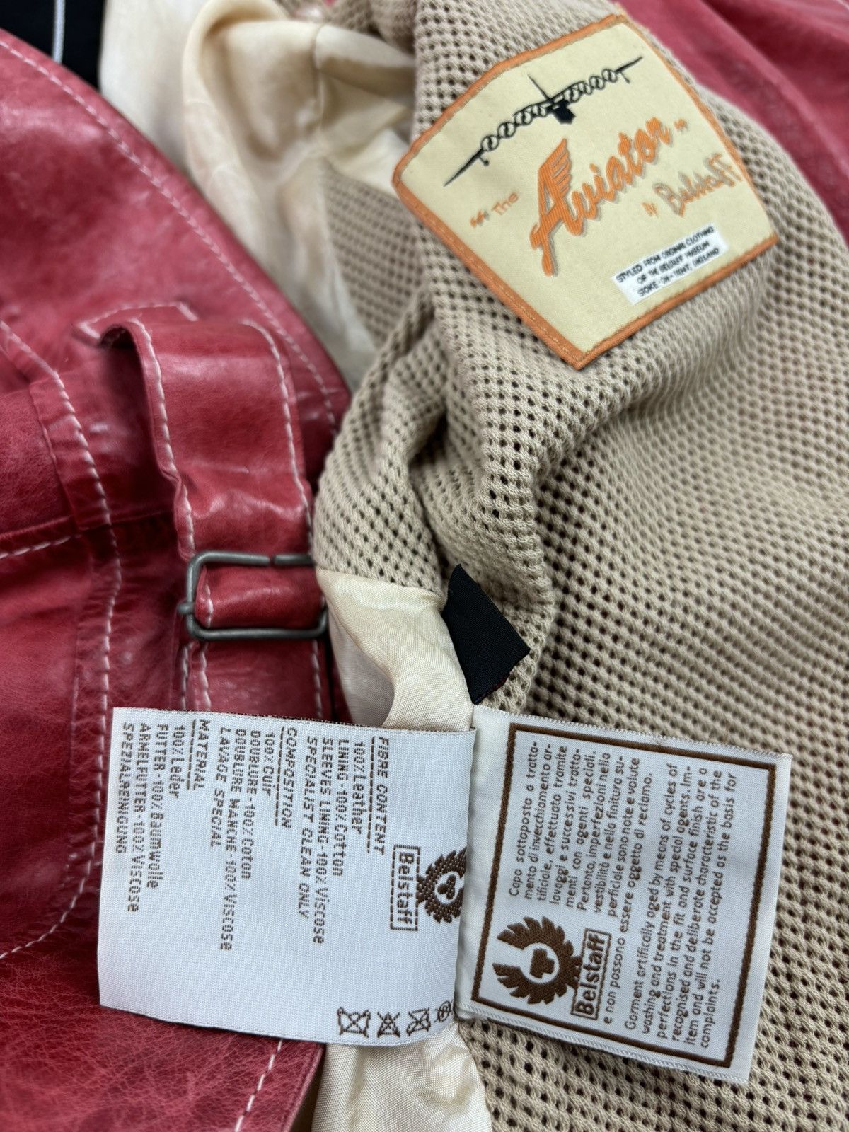 Belstaff RARE VTG BELSTAFF 'The Aviator' Leather Red Jacket Biker Coat Flight Bomber 42 Size M / US 6-8 / IT 42-44 - 13 Thumbnail