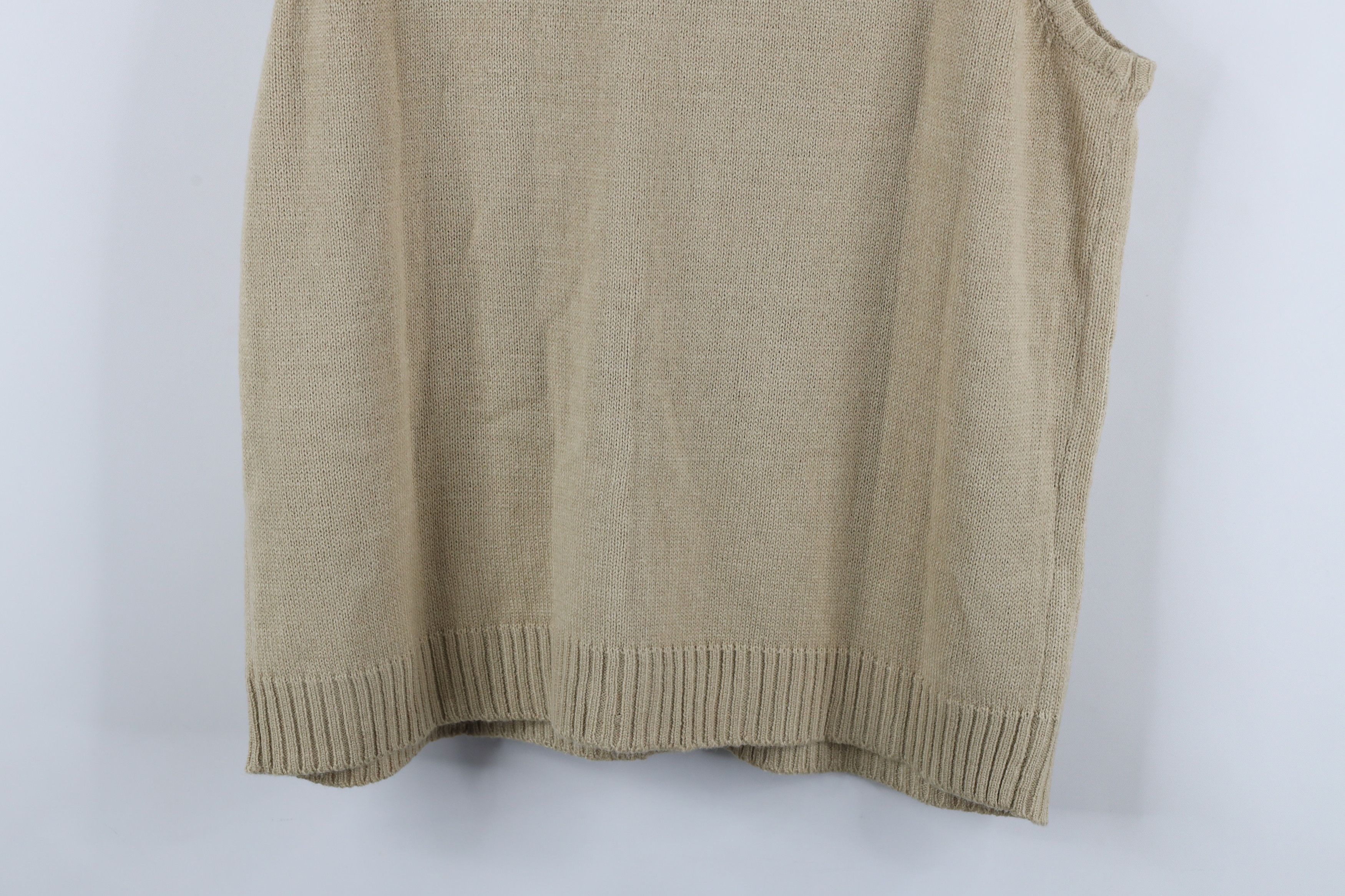 Vintage Vintage 90s Streetwear Knit Cardigan Sweater Vest Beige Size L / US 10 / IT 46 - 8 Thumbnail