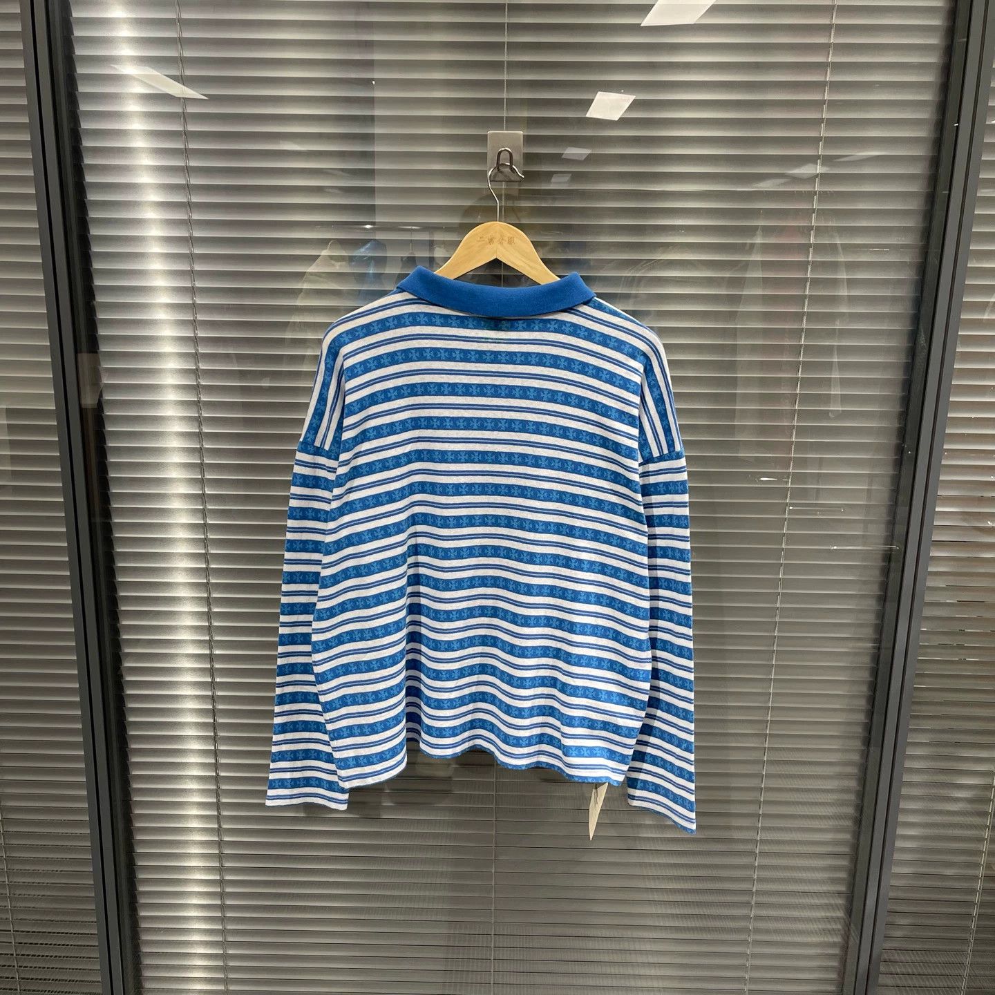 Chrome Hearts Chrome Hearts Blue-White Stripe Sword 3 Silver LS Polo M Size US M / EU 48-50 / 2 - 2 Thumbnail