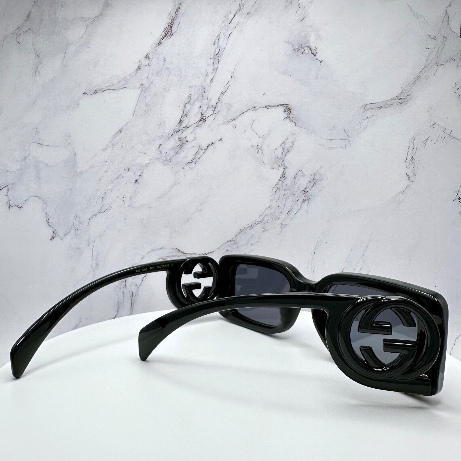 Gucci Gucci Black Sunglasses Square Interlocking GG Logo New Size ONE SIZE - 11 Thumbnail