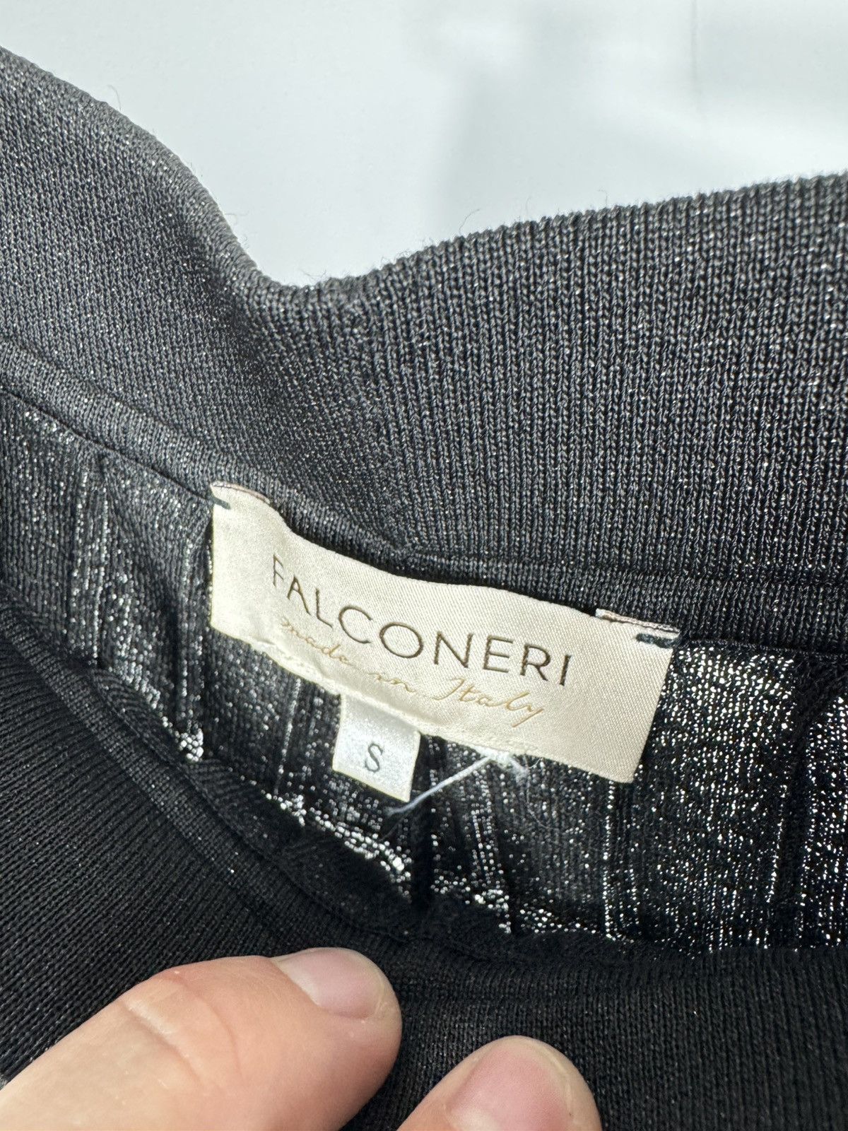 Other Falconeri Black Pleated Wide Leg Pants Shiny Knit Trousers S Size 28" / US 6 / IT 42 - 8 Thumbnail