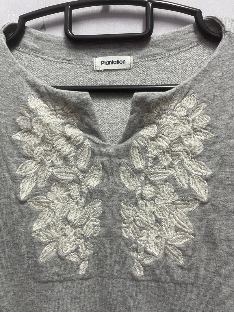 Issey Miyake 2000s Issey Miyake Plantation Flower Embroiderey Sweatshirt Size M / US 6-8 / IT 42-44 - 3 Thumbnail