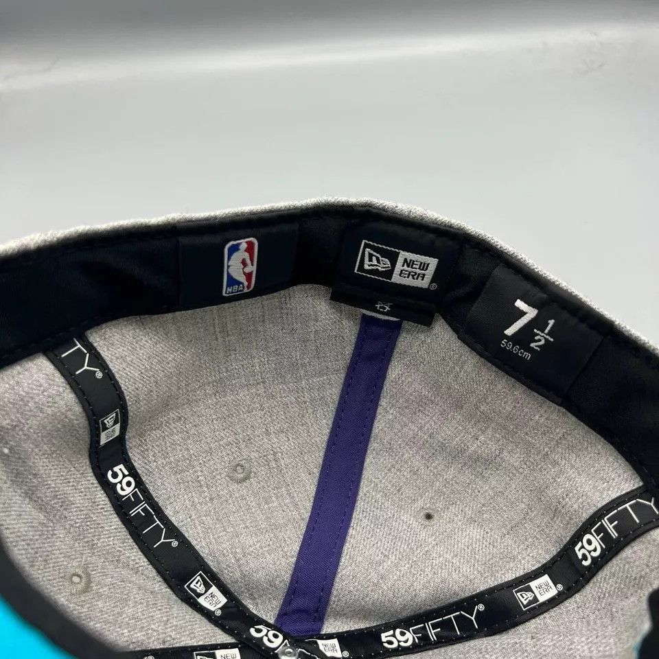New Era Charlotte Hornets Hat Men 7 1/2 Gray Fitted New with Pin Size ONE SIZE - 7 Thumbnail