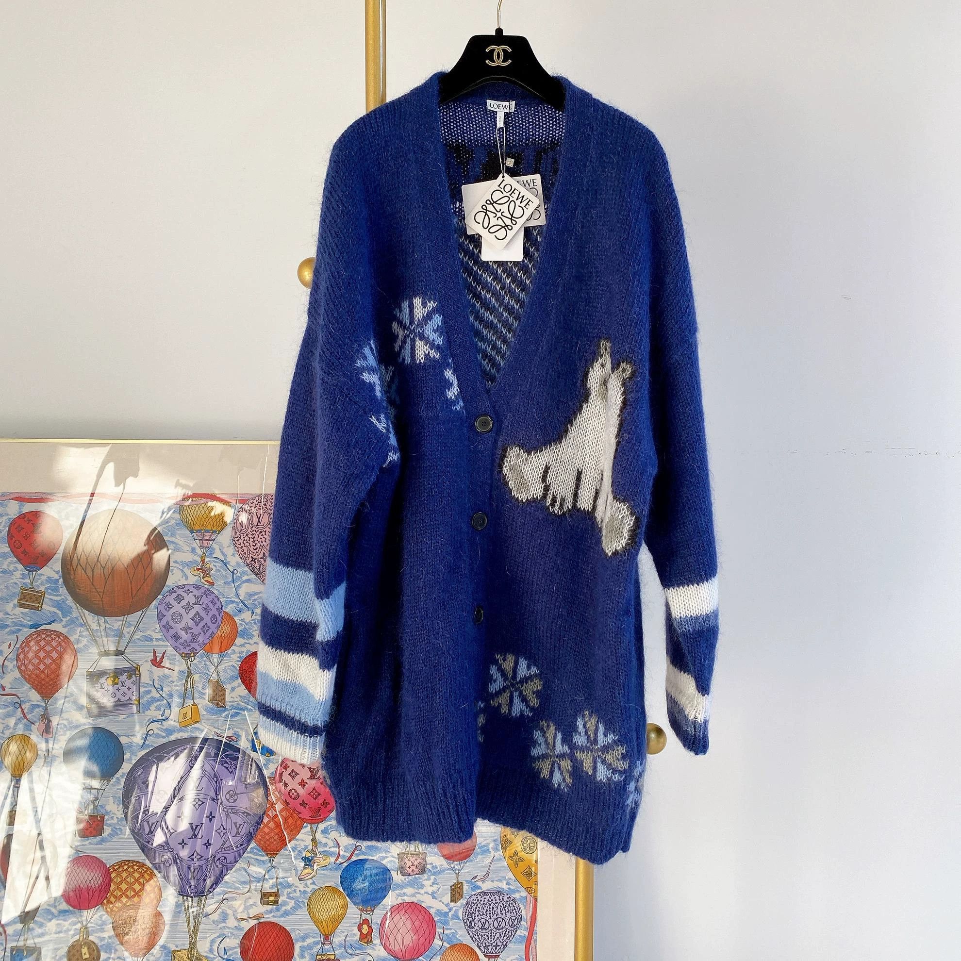Loewe Loewe Blue Patterned Knit Cardigan M 7923 Size M / US 6-8 / IT 42-44 - 1 Thumbnail