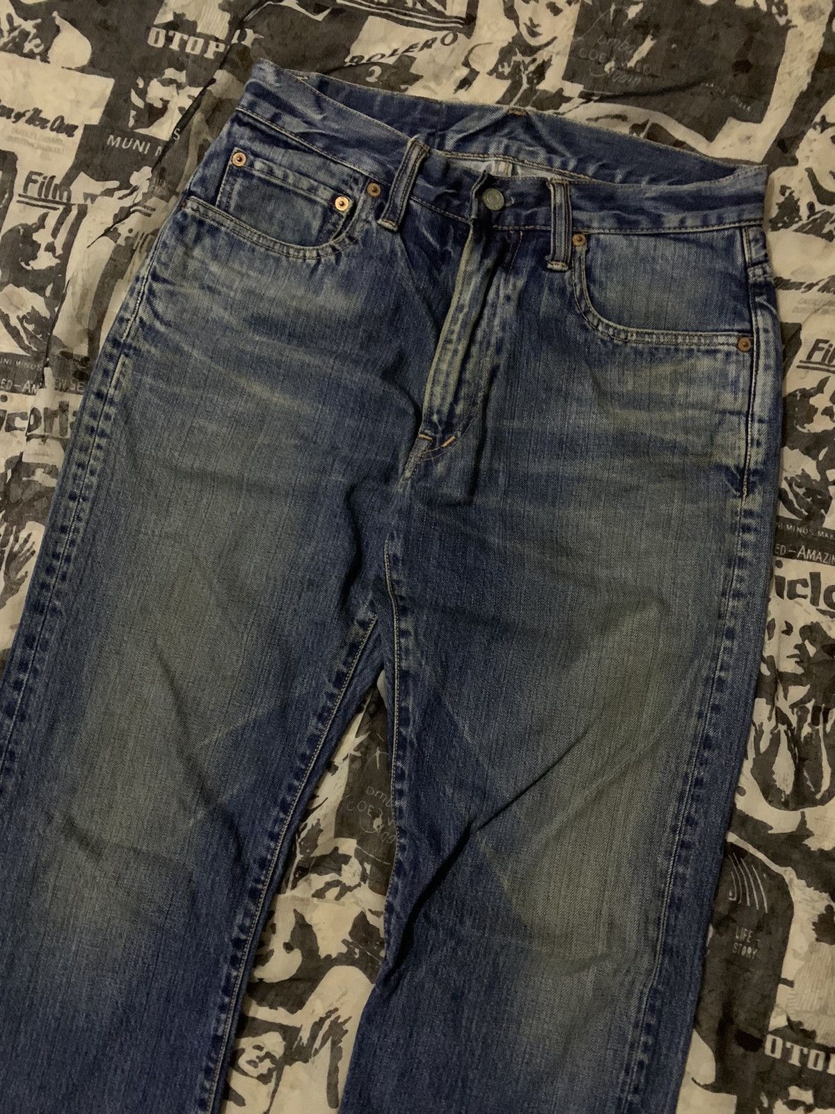 Blue Blue Japan 💥Vintage Iron H.R Market Indigo Denim Size US 29 - 2 Thumbnail