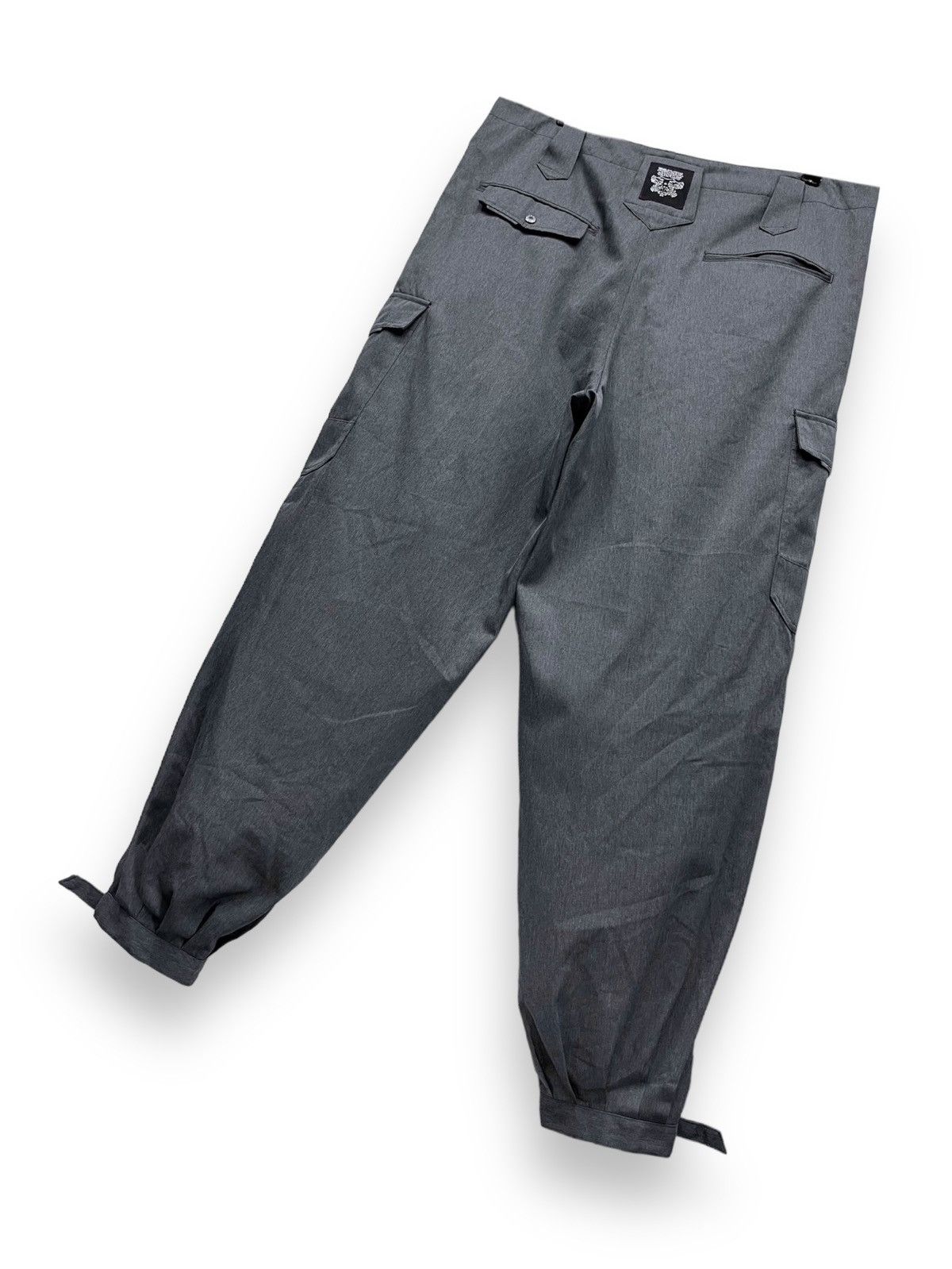 Japanese Brand Inspired YOHJI Baggy Balloon Buckle Leg Poly-Cotton Pants💥 Size US 34 / EU 50 - 6 Thumbnail