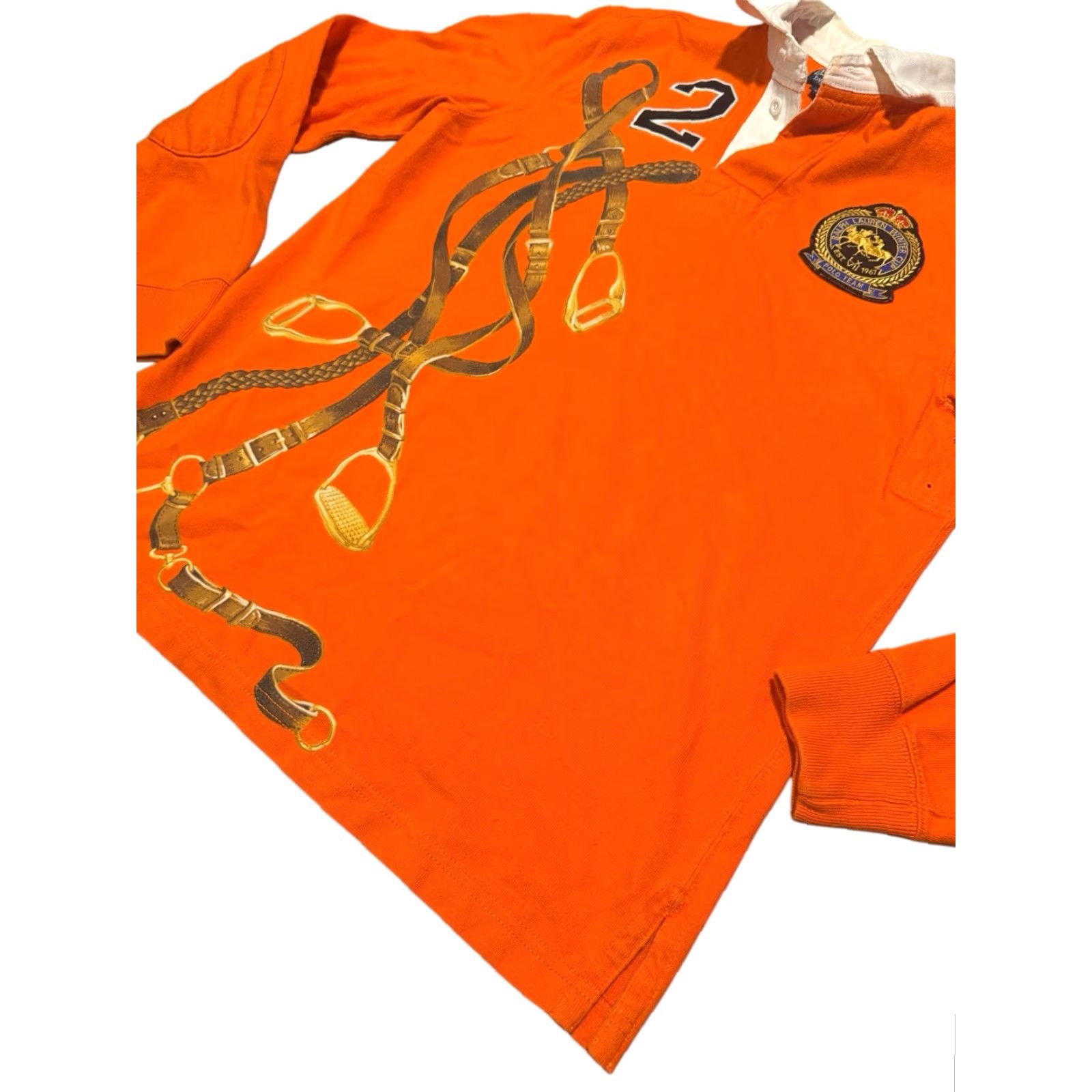 Polo Ralph Lauren Polo Ralph Lauren Equestrian Polo Men Pullover Orange Long Sleeve Size M Embroidered Vintage Size US M / EU 48-50 / 2 - 4 Thumbnail
