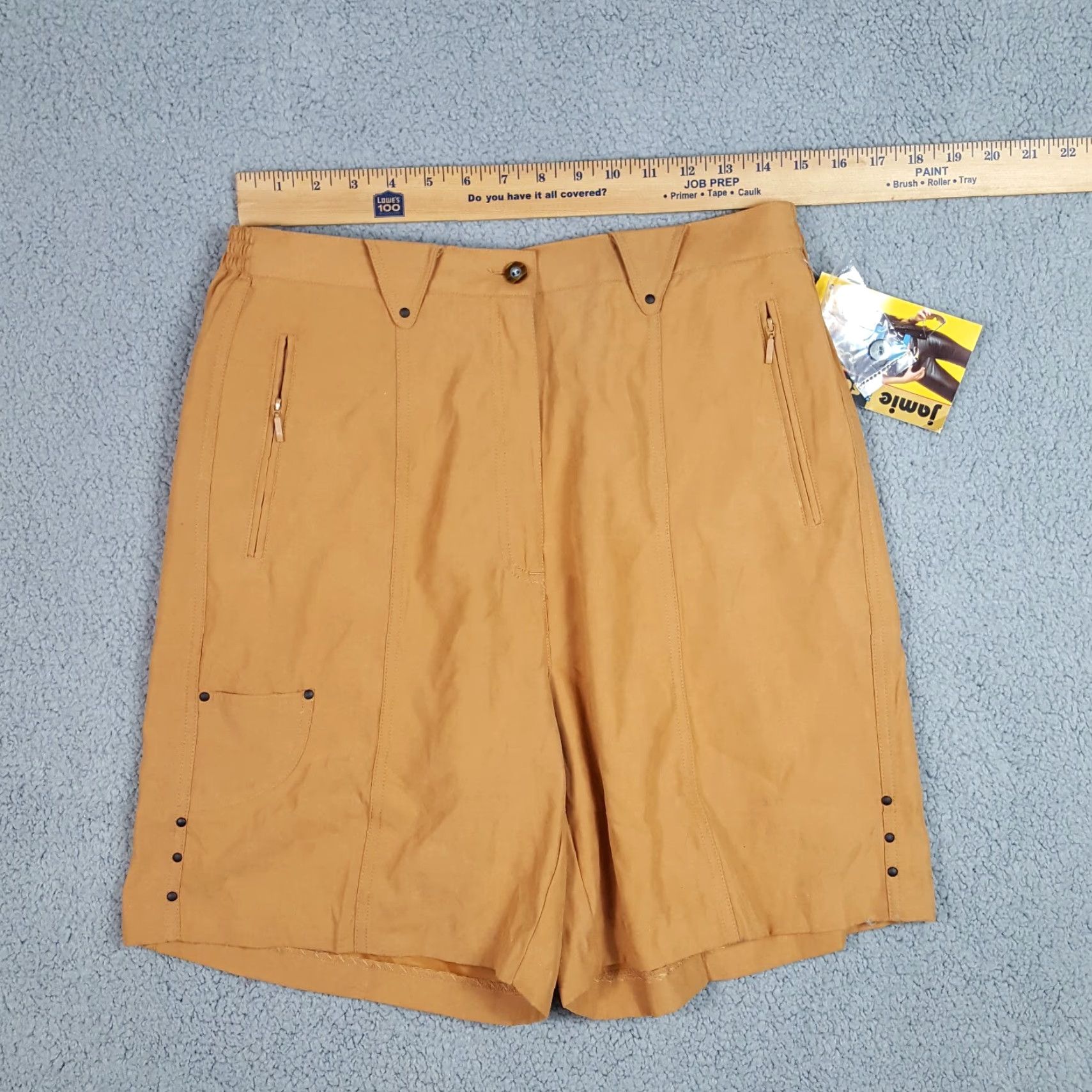 Vintage VINTAGE Jamie Sadock Beige High Waist Polyester Women's 14 Retro Tennis Golf Shorts Size 36" / US 14 / IT 50 - 4 Thumbnail