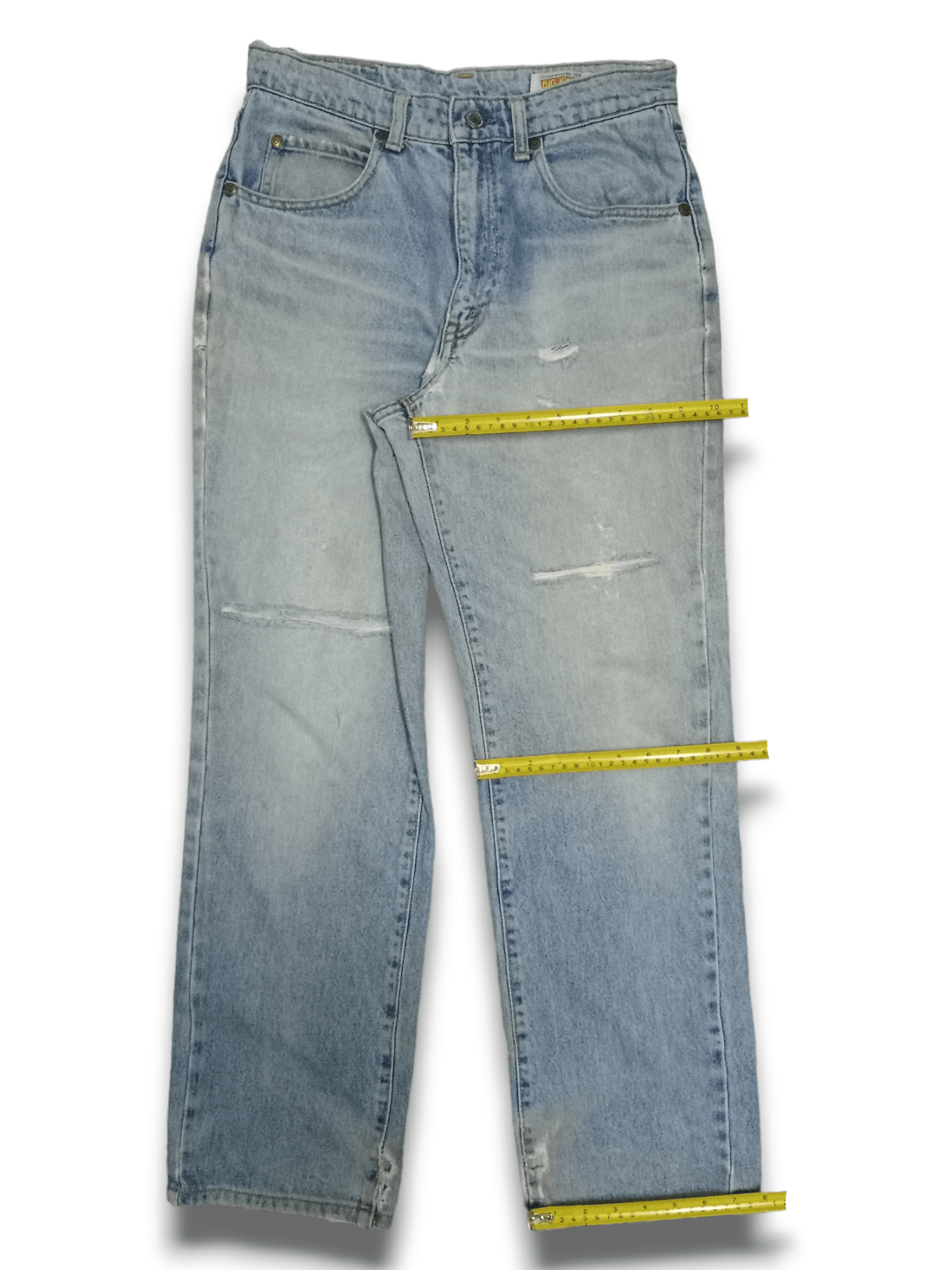 Japanese Brand Vintage Japanese Brand Blue Wash Loose Distressed Jeans Size US 28 / EU 44 - 12 Thumbnail