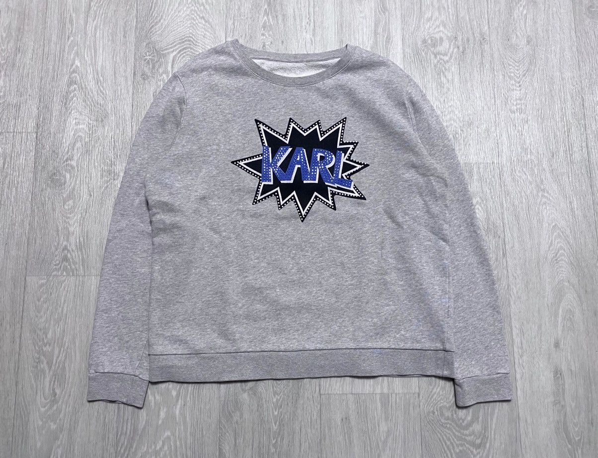 Karl Lagerfeld Women’s Karl Lagerfeld Big Print Logo Rhinestones Sweatshirt Size L / US 10 / IT 46 - 2 Thumbnail