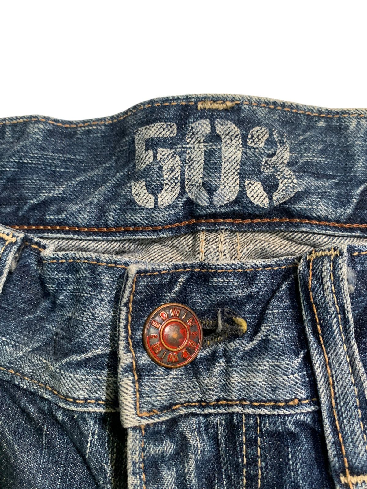 Edwin FLARE JAPANESE EDWIN BLUE TRIP CLAWMARK RUSTY PUNK DENIM Size US 35 - 15 Thumbnail