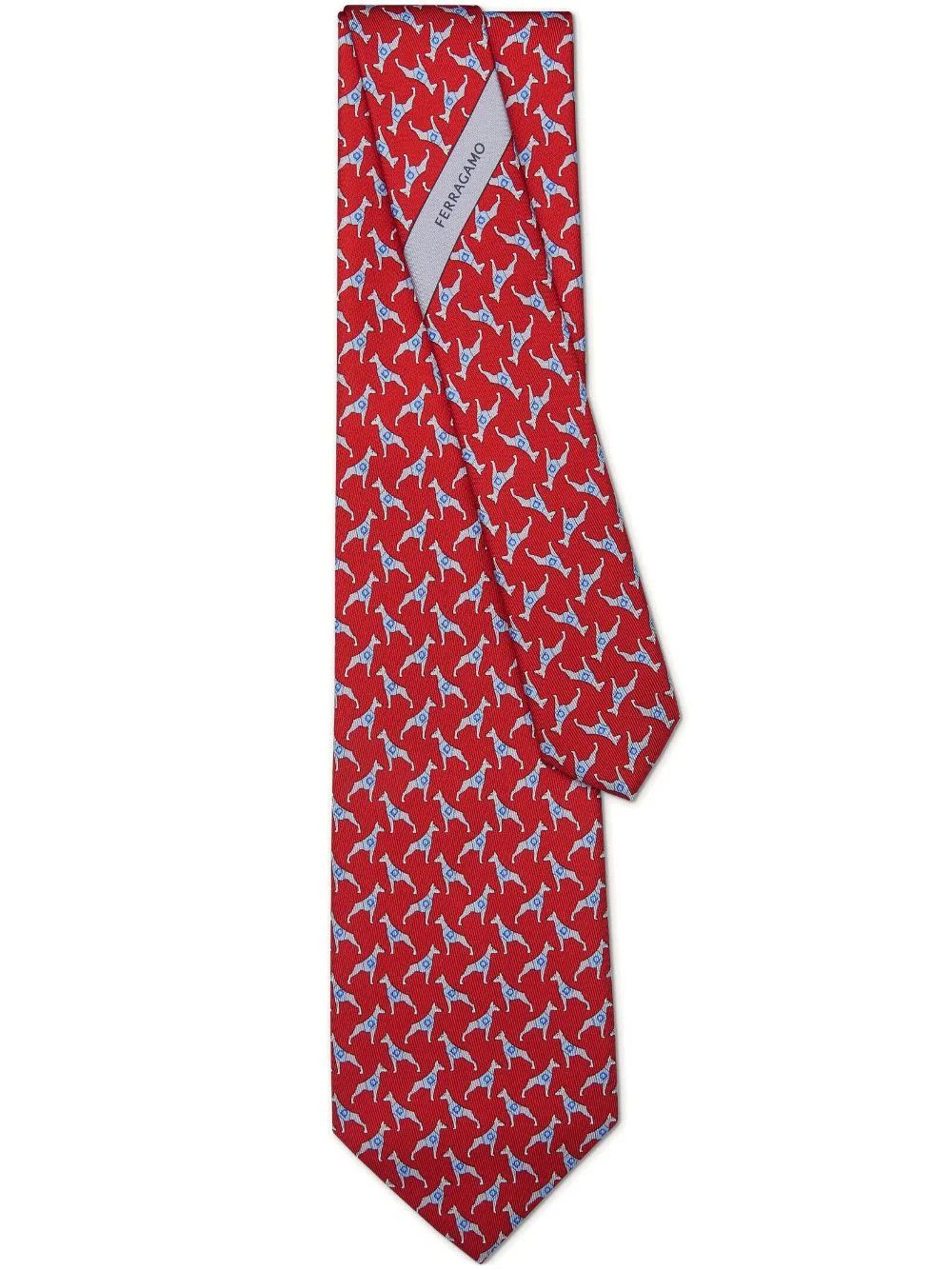Salvatore Ferragamo o1s1rm1024 Size: OS / Silk Tie in Red Size ONE SIZE - 1 Preview