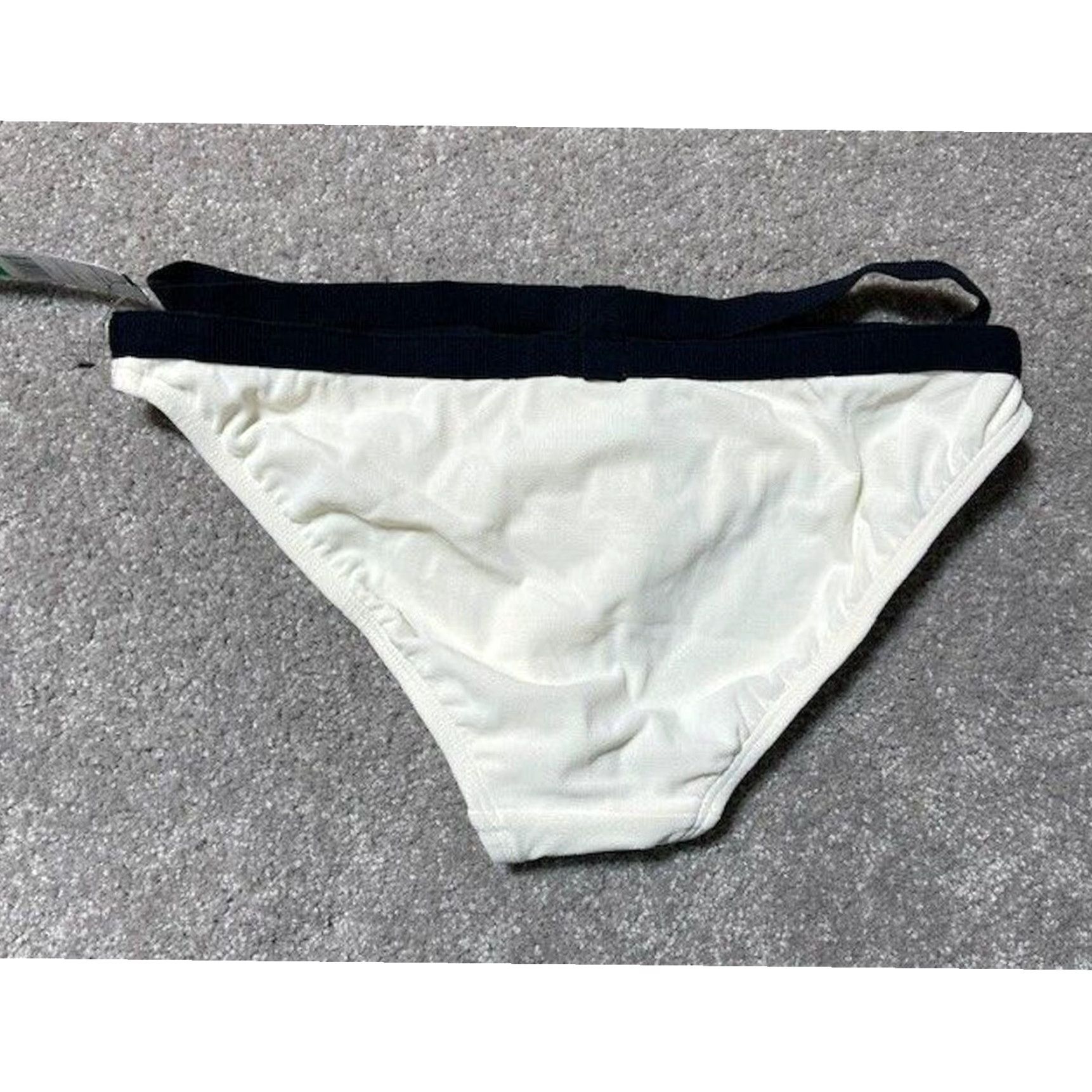 Vintage Carmen Marc Valvo Bikini Bottom Sz L Ivory Solid Nylon Spandex Lightweight Lined Beach Designer Resort 90s? Wait no 00s? Hmm Size 36" / US 14 / IT 50 - 2 Thumbnail