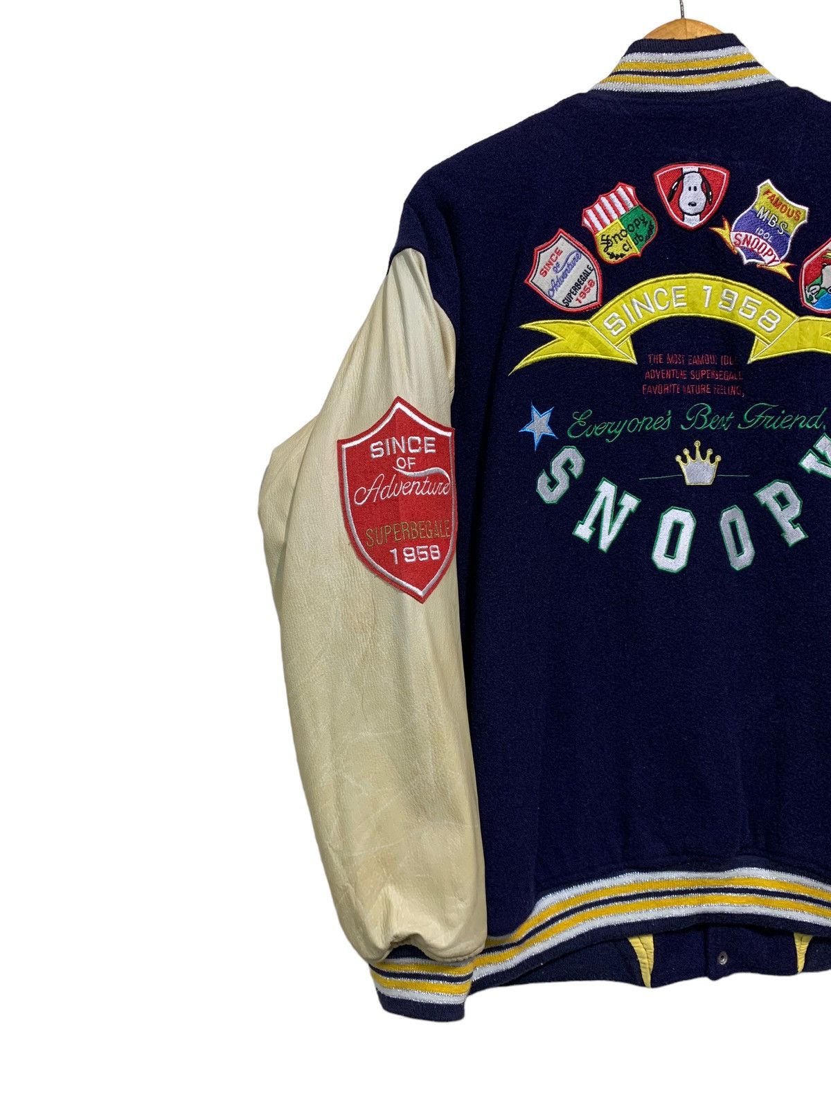 Anime × Peanuts 🔥RARE SNOOPY CHARACTER WOOL VARSITY JACKETS Size US L / EU 52-54 / 3 - 3 Thumbnail