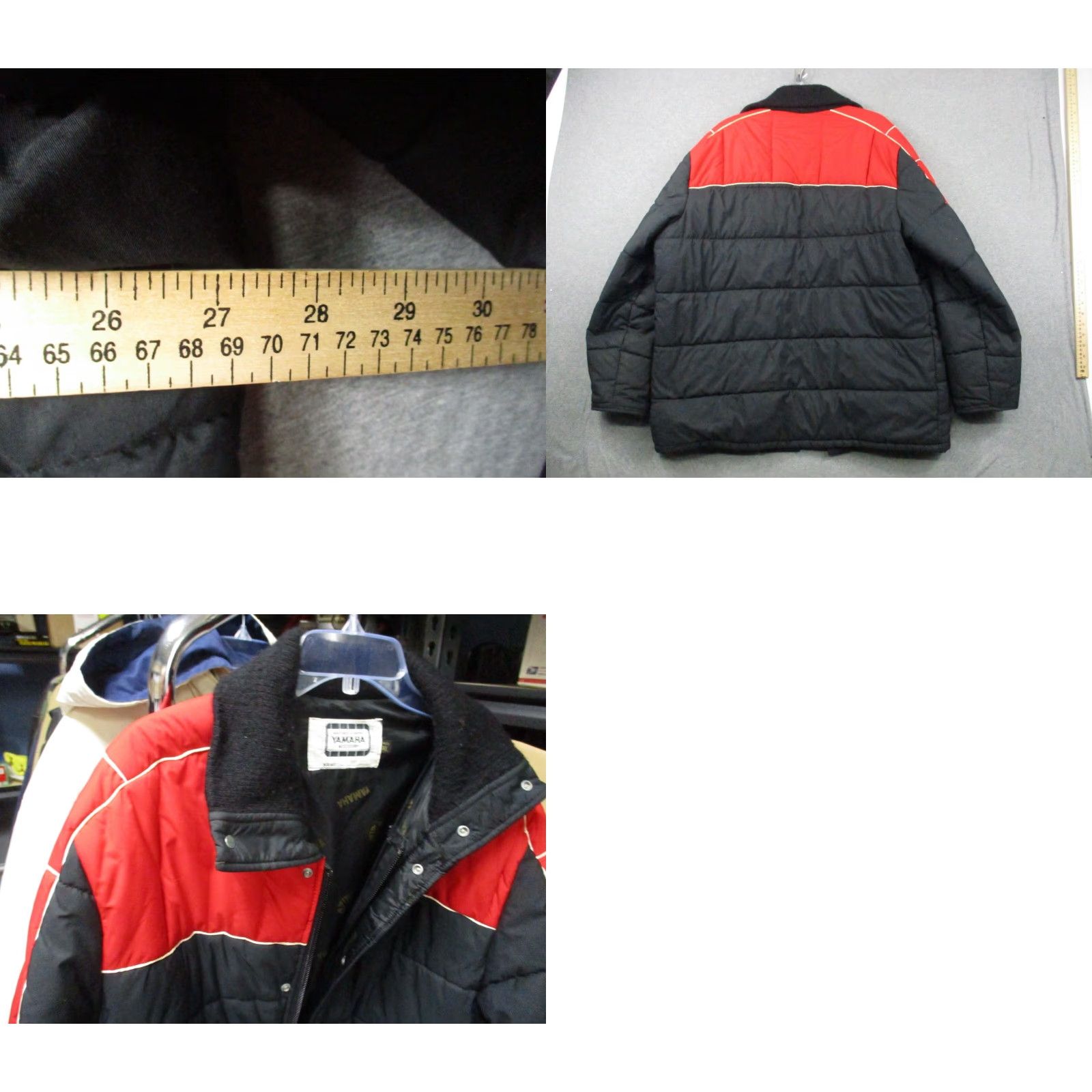 Vintage VINTAGE Yamaha Racing Jacket XL Adult Puffer Black Red USA 80s Geometric Pockets Men USA Jacket Size US XL / EU 56 / 4 - 9 Thumbnail