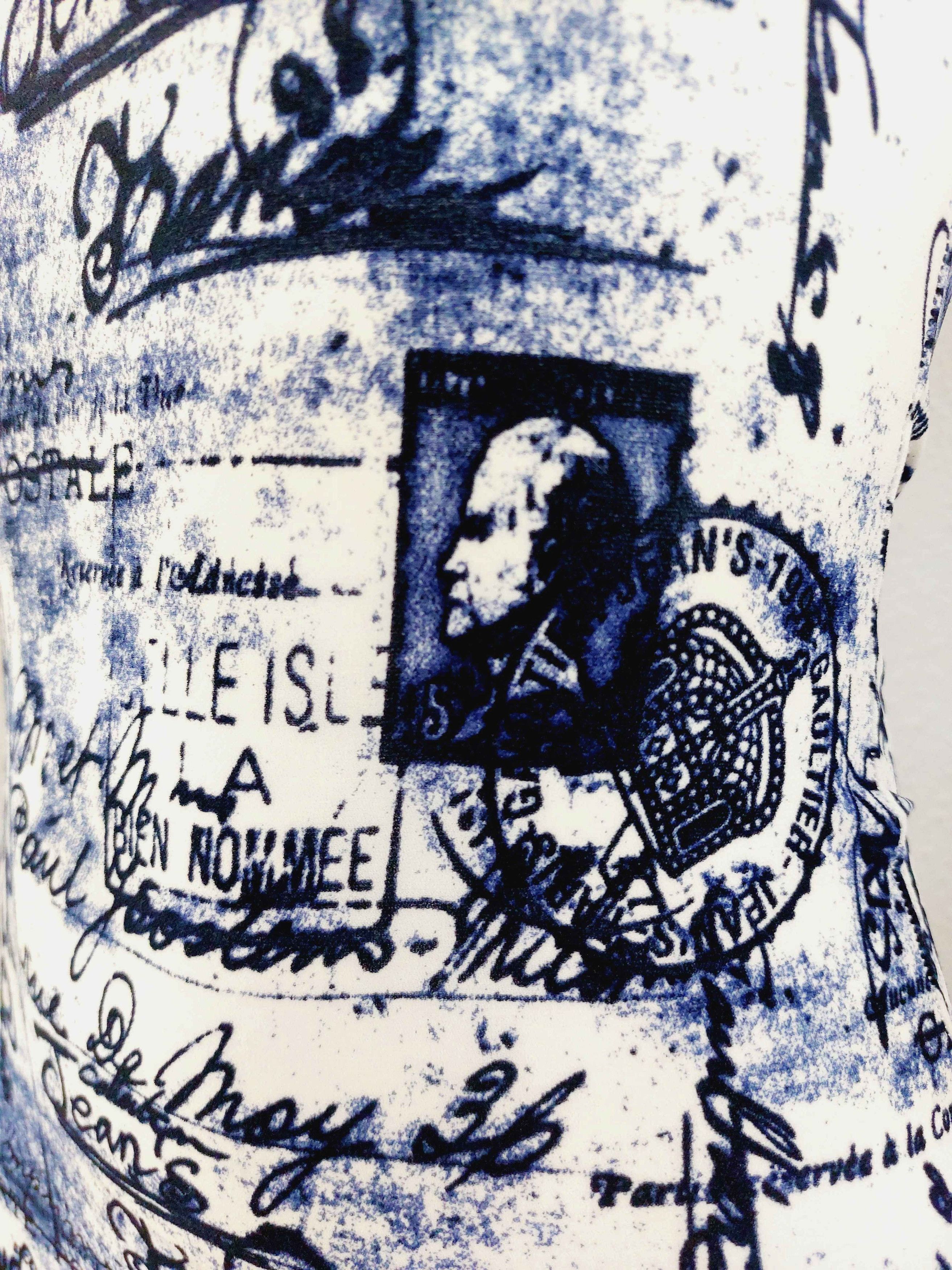 Jean Paul Gaultier Jean Paul Gaultier Stamp Letter Postcard Blue Maxi dress Size M / US 6-8 / IT 42-44 - 4 Thumbnail