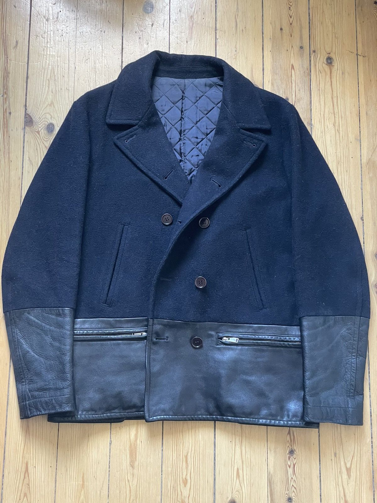 Undercover Undercoverism Hybrid Leather Pea coat Undercover F/W 11 Size US M / EU 48-50 / 2 - 1 Thumbnail